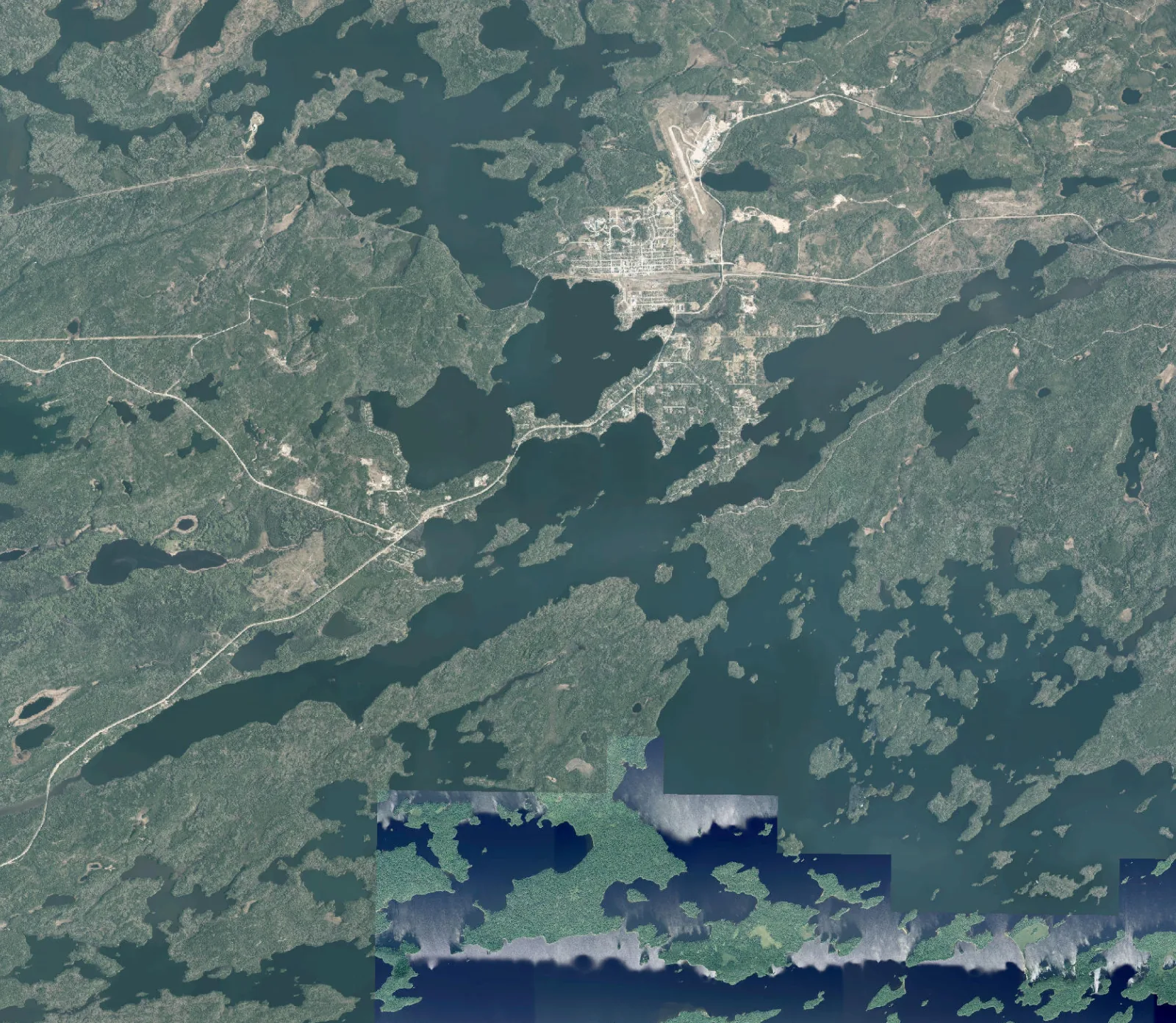 Aerial photograph of Abram Lake.