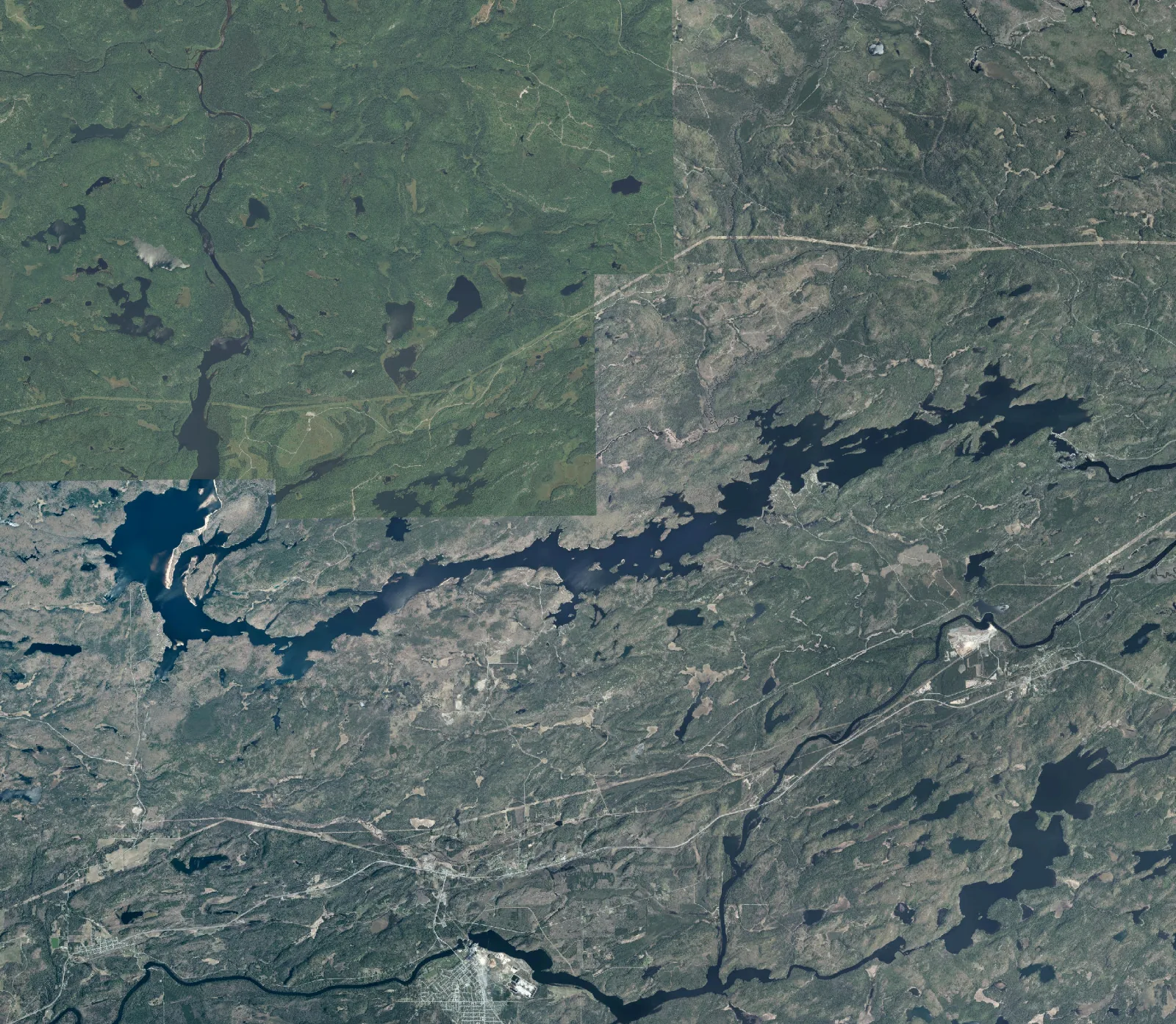 Aerial photograph of Agnew Lake.