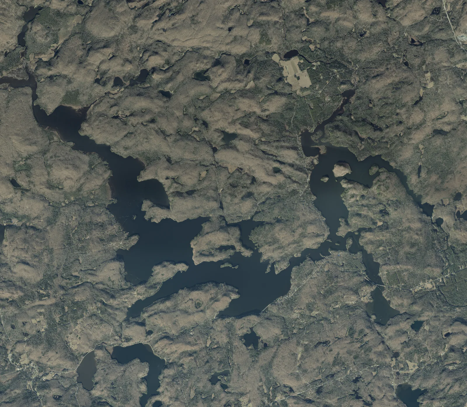 Aerial photograph of Baptiste Lake.