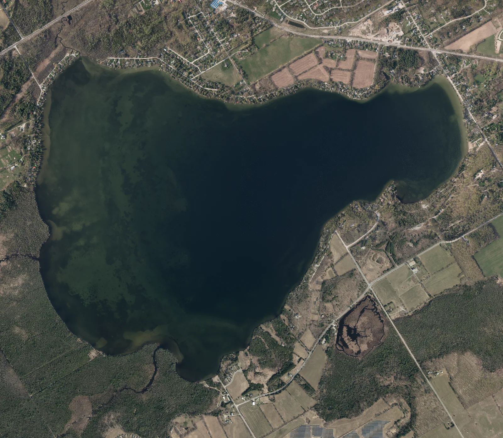 Aerial photograph of Bass Lake.