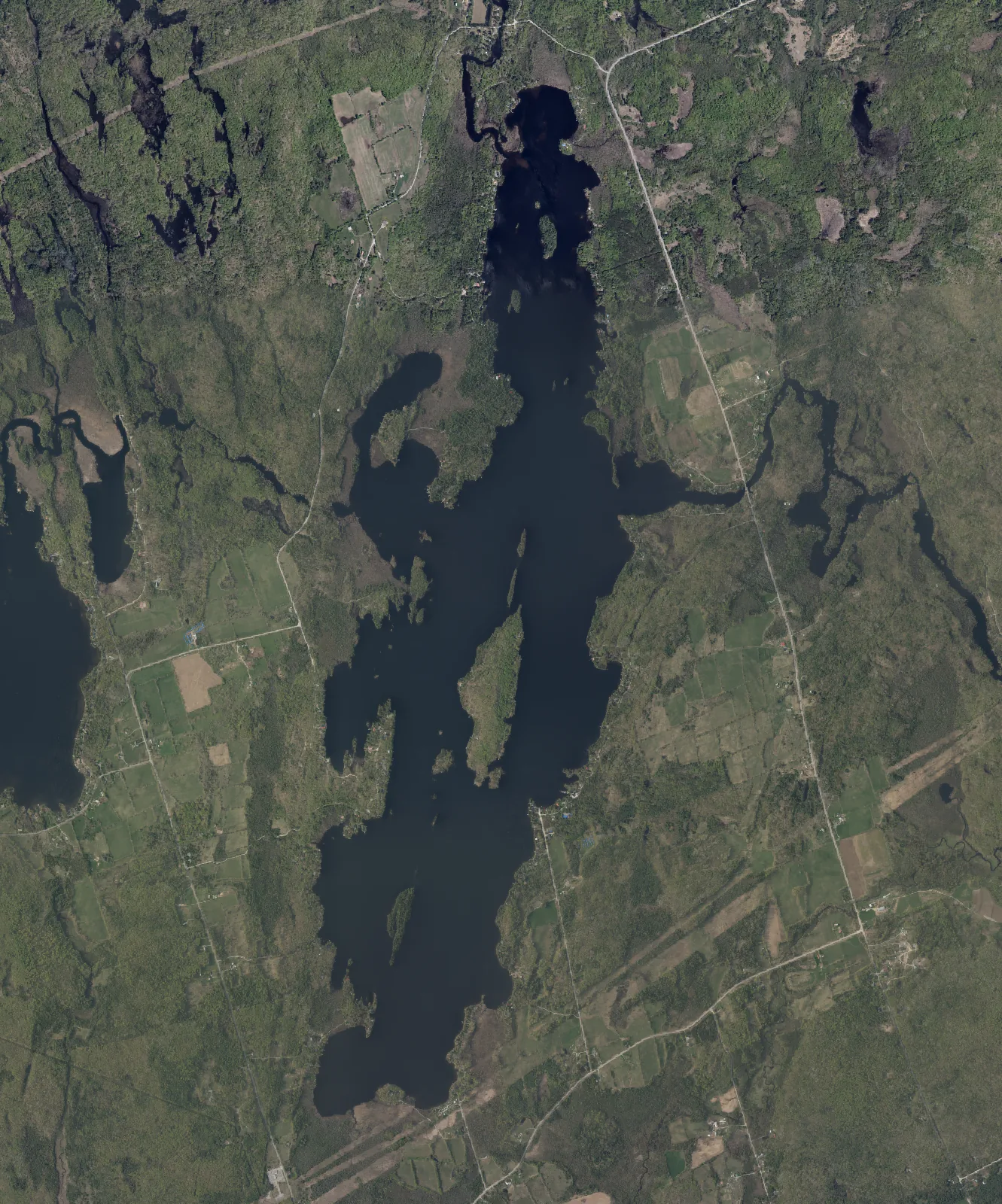 Aerial photograph of Belmont Lake.