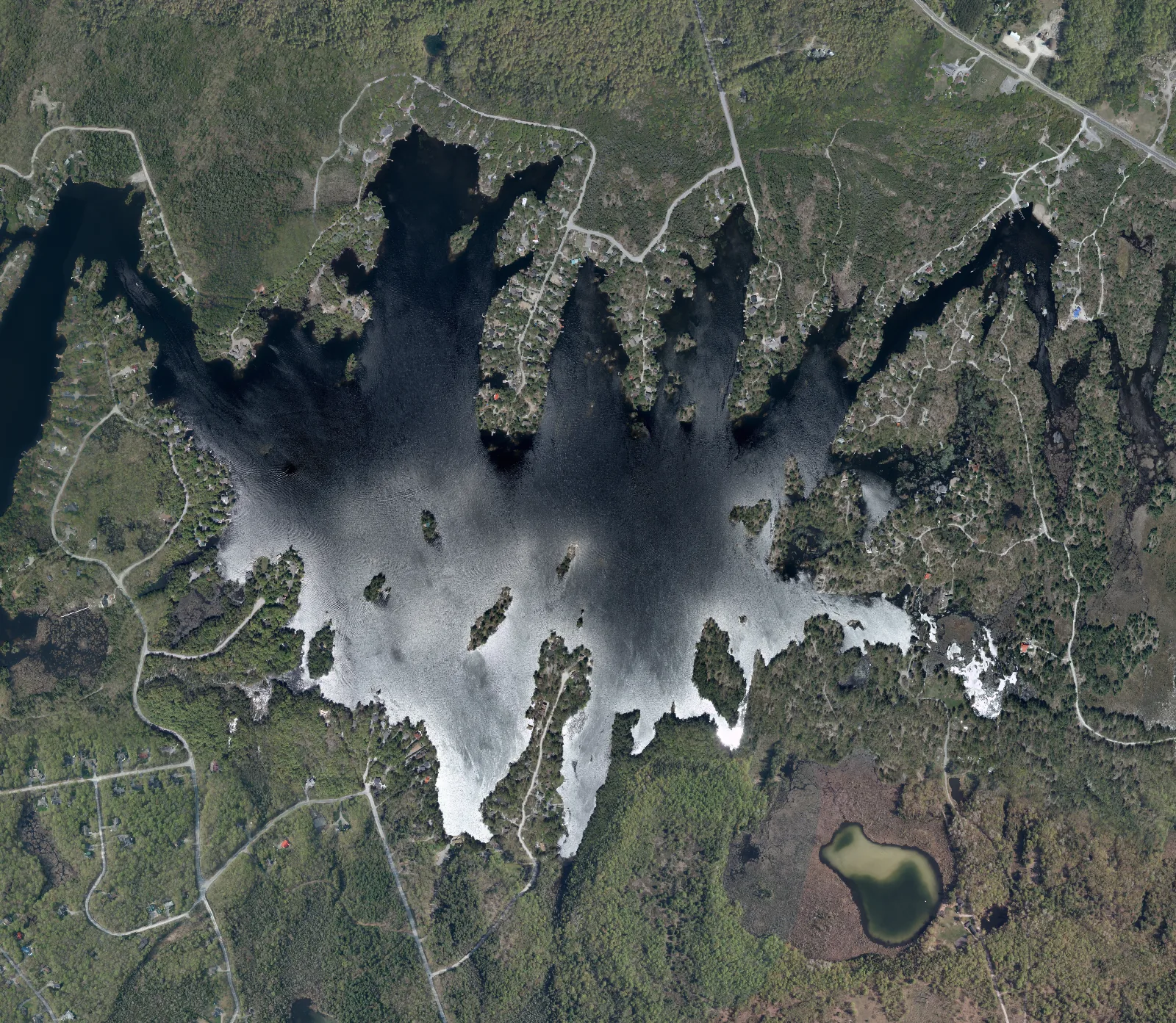 Aerial photograph of Big Bald Lake.