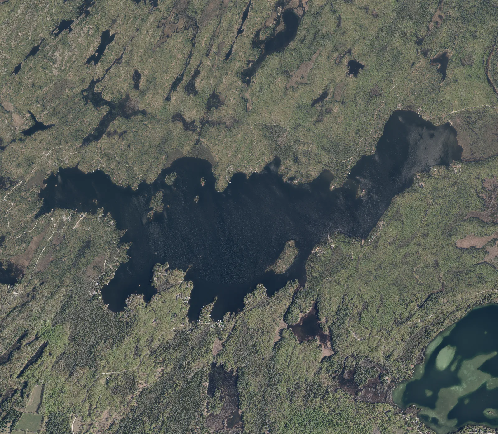 Aerial photograph of Big Cedar Lake.