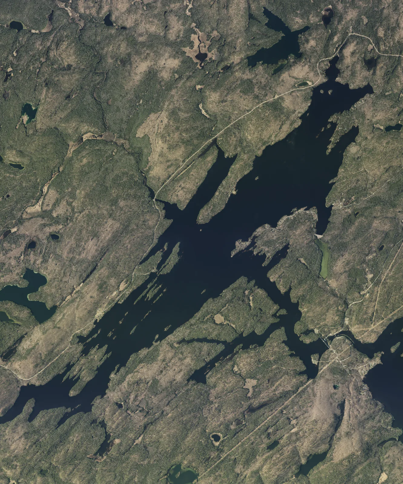 Aerial photograph of Black Donald Lake.