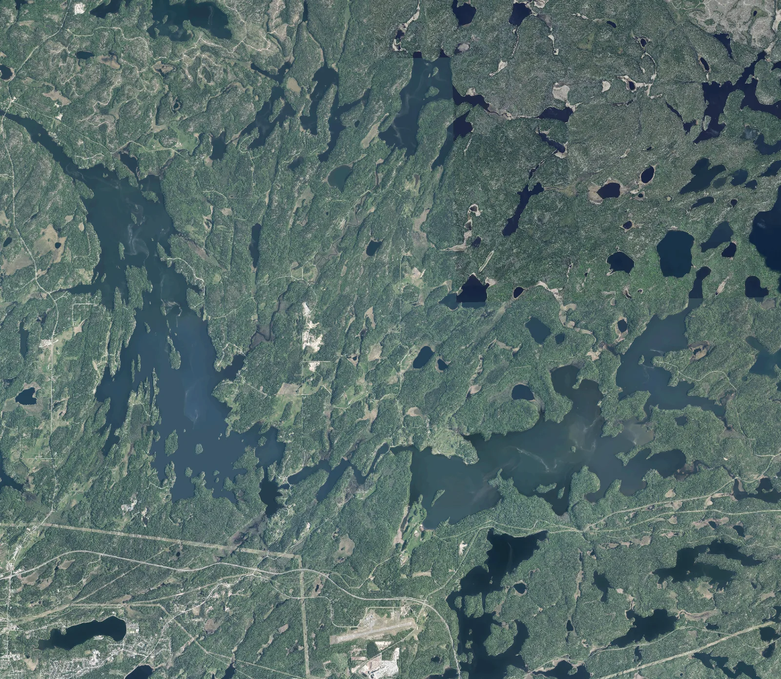 Aerial photograph of Black Sturgeon Lakes.