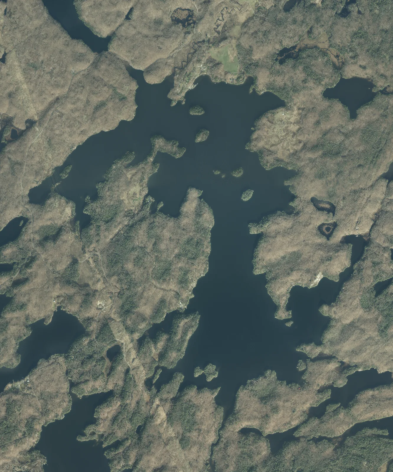 Aerial photograph of Blackstone Lake.