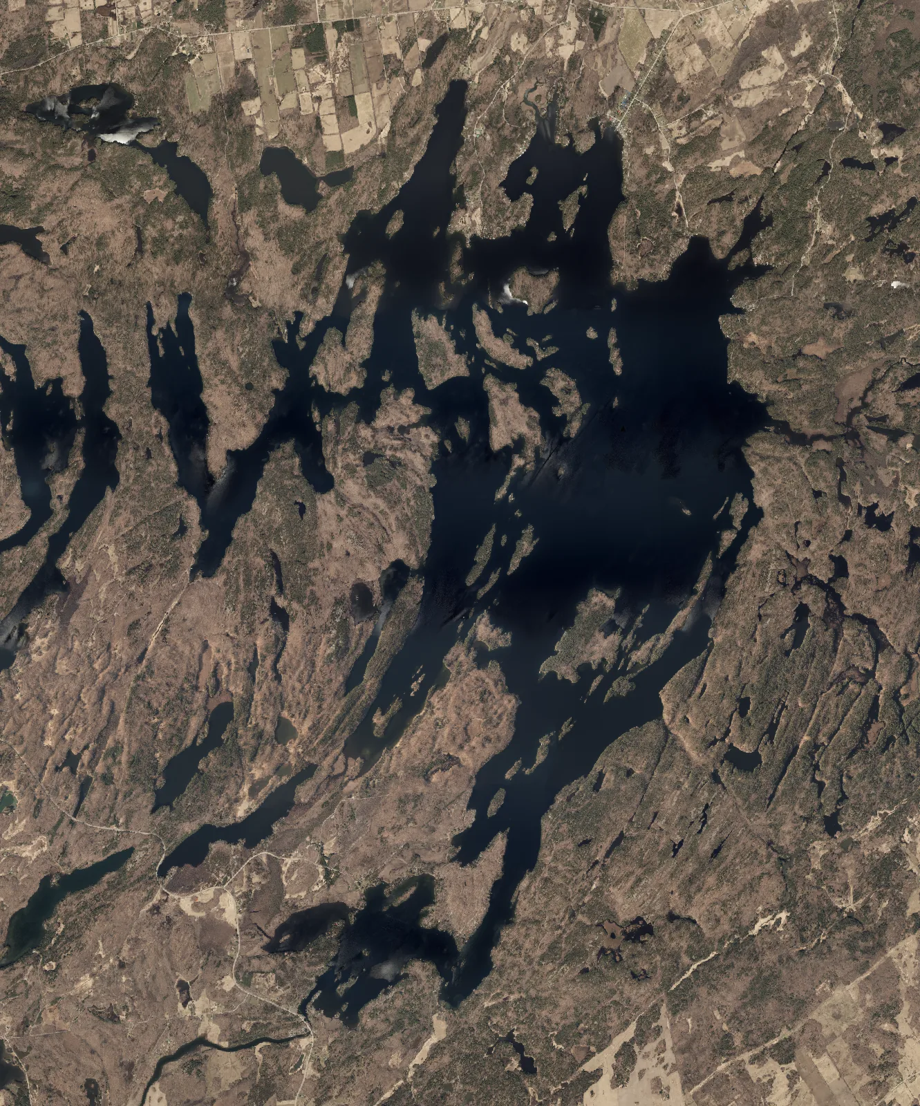 Aerial photograph of Charleston Lake.