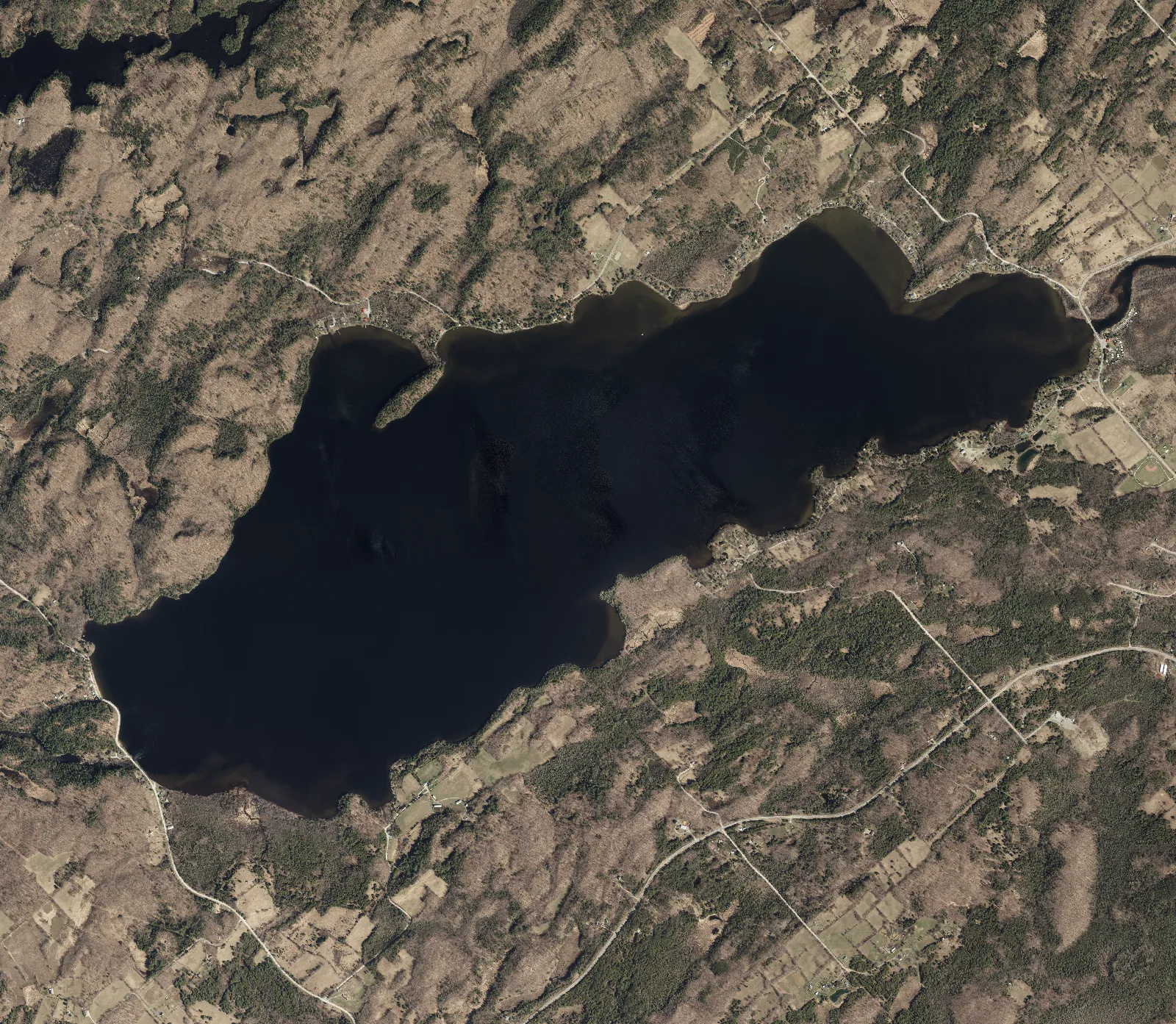 Aerial photograph of Dalhousie Lake.
