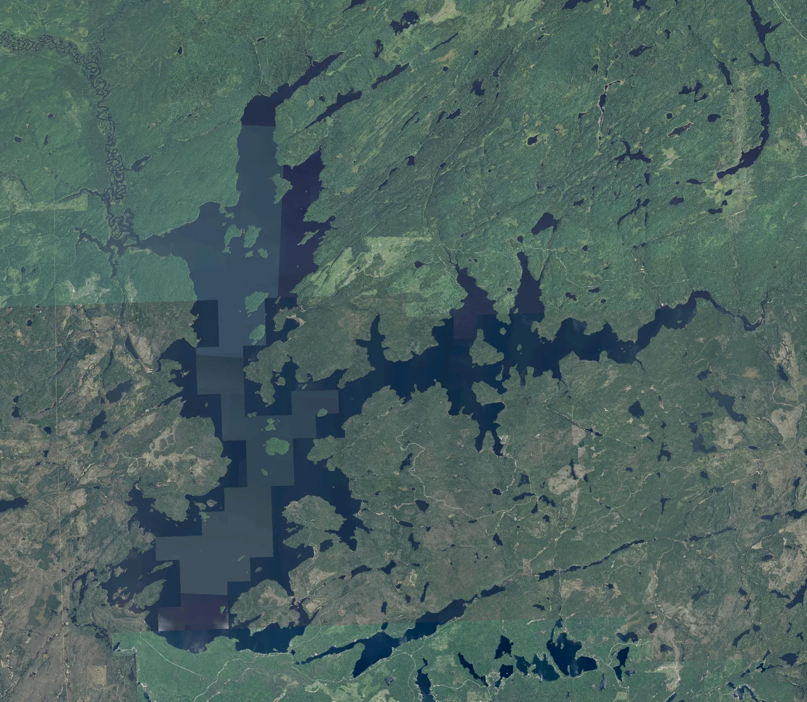 Aerial photograph of Dog Lake.