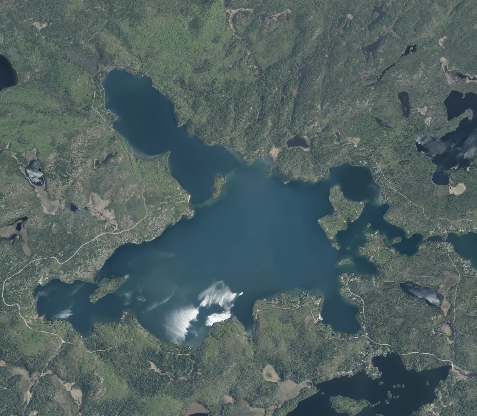 Aerial photograph of Fairbank Lake.