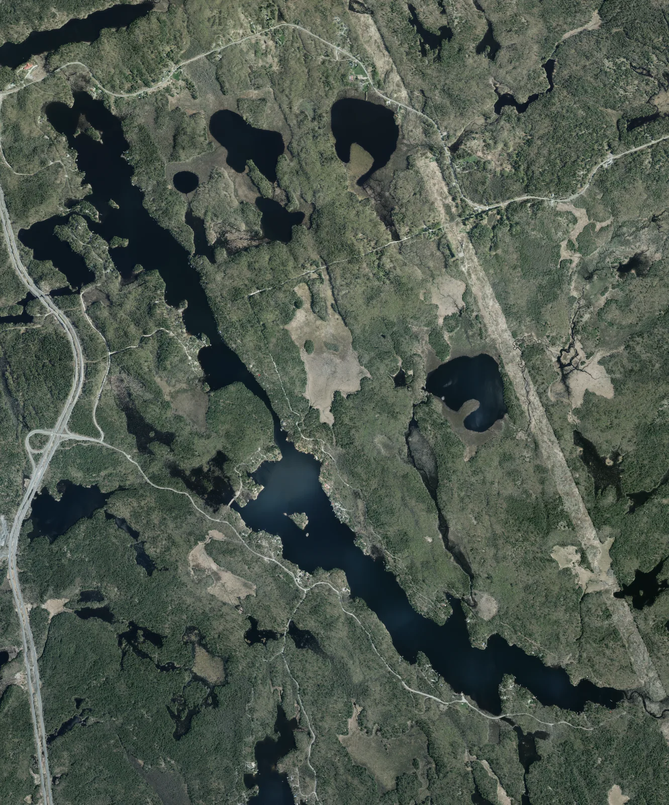 Aerial photograph of Gibson Lake.