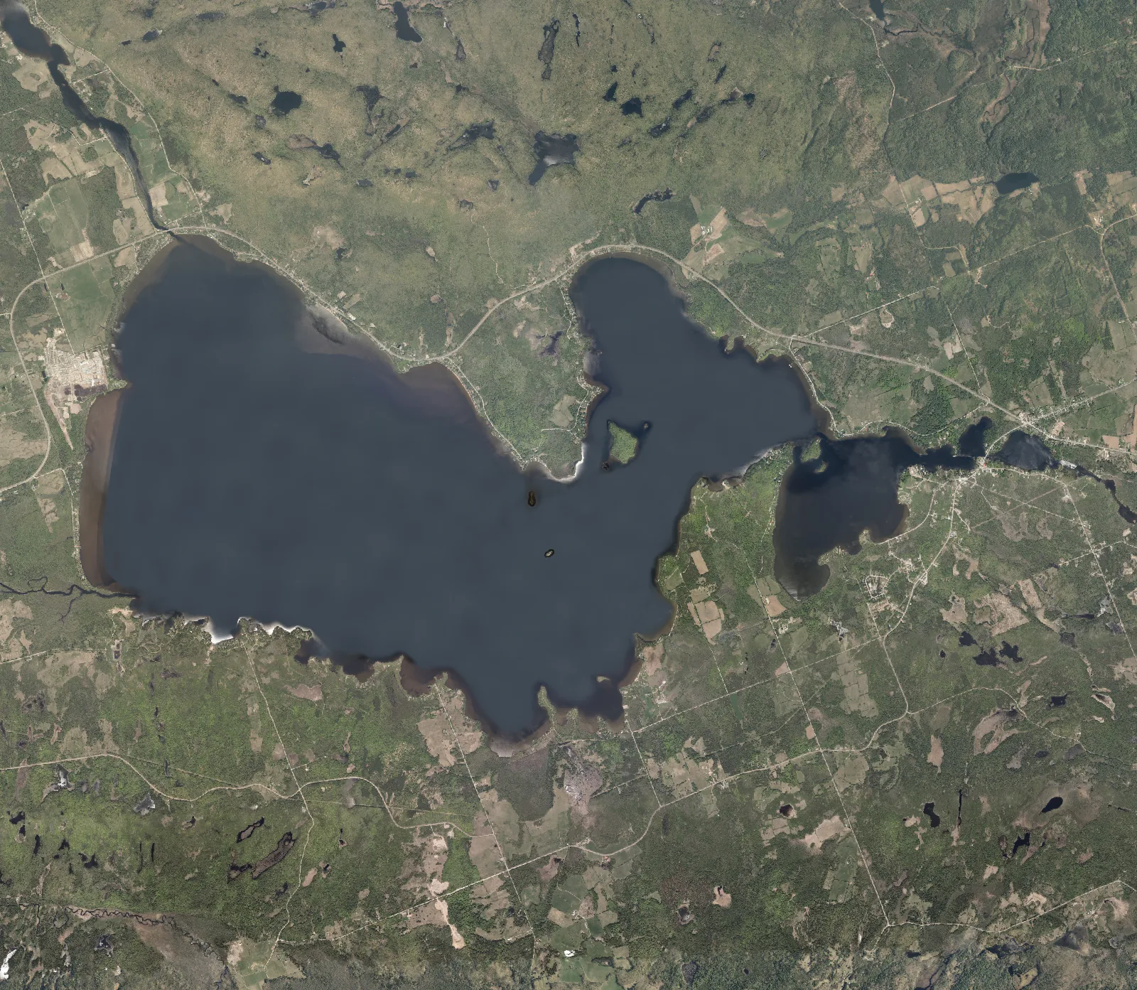 Aerial photograph of Golden Lake.