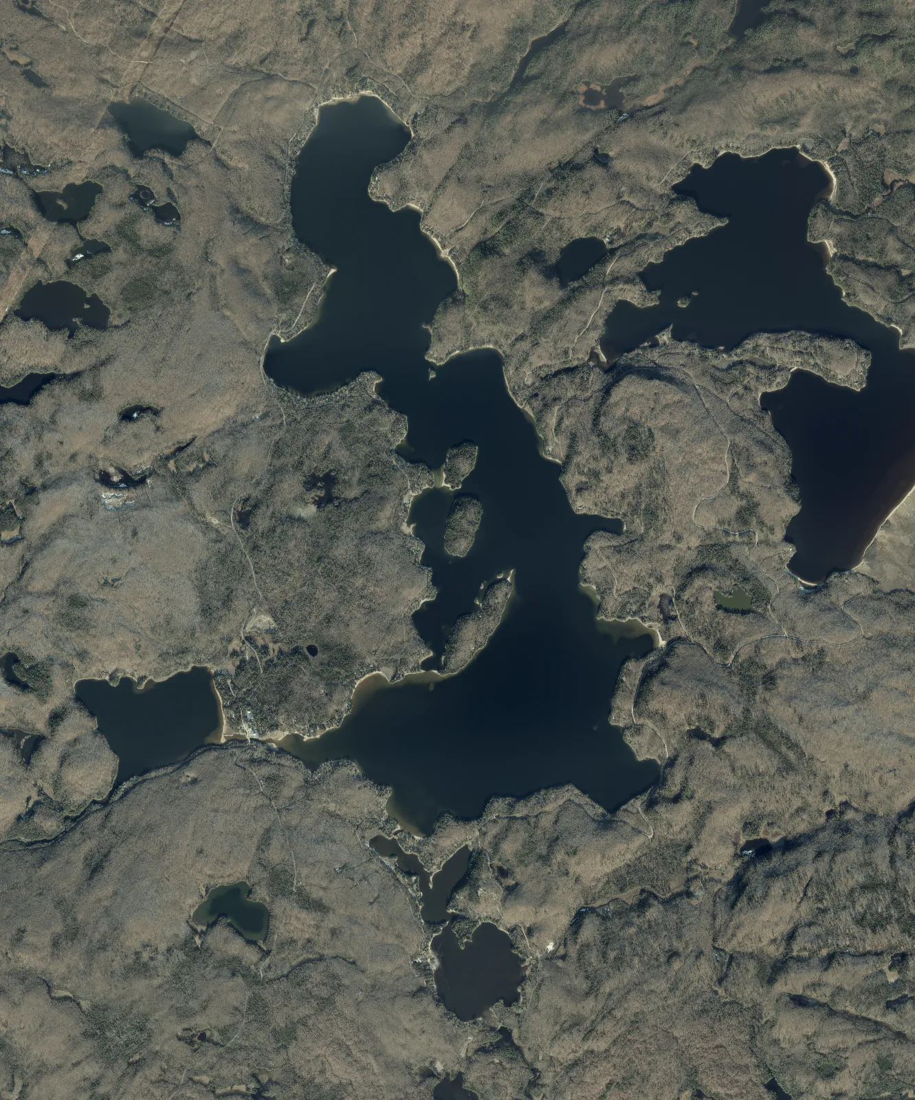 Aerial photograph of Haliburton Lake.