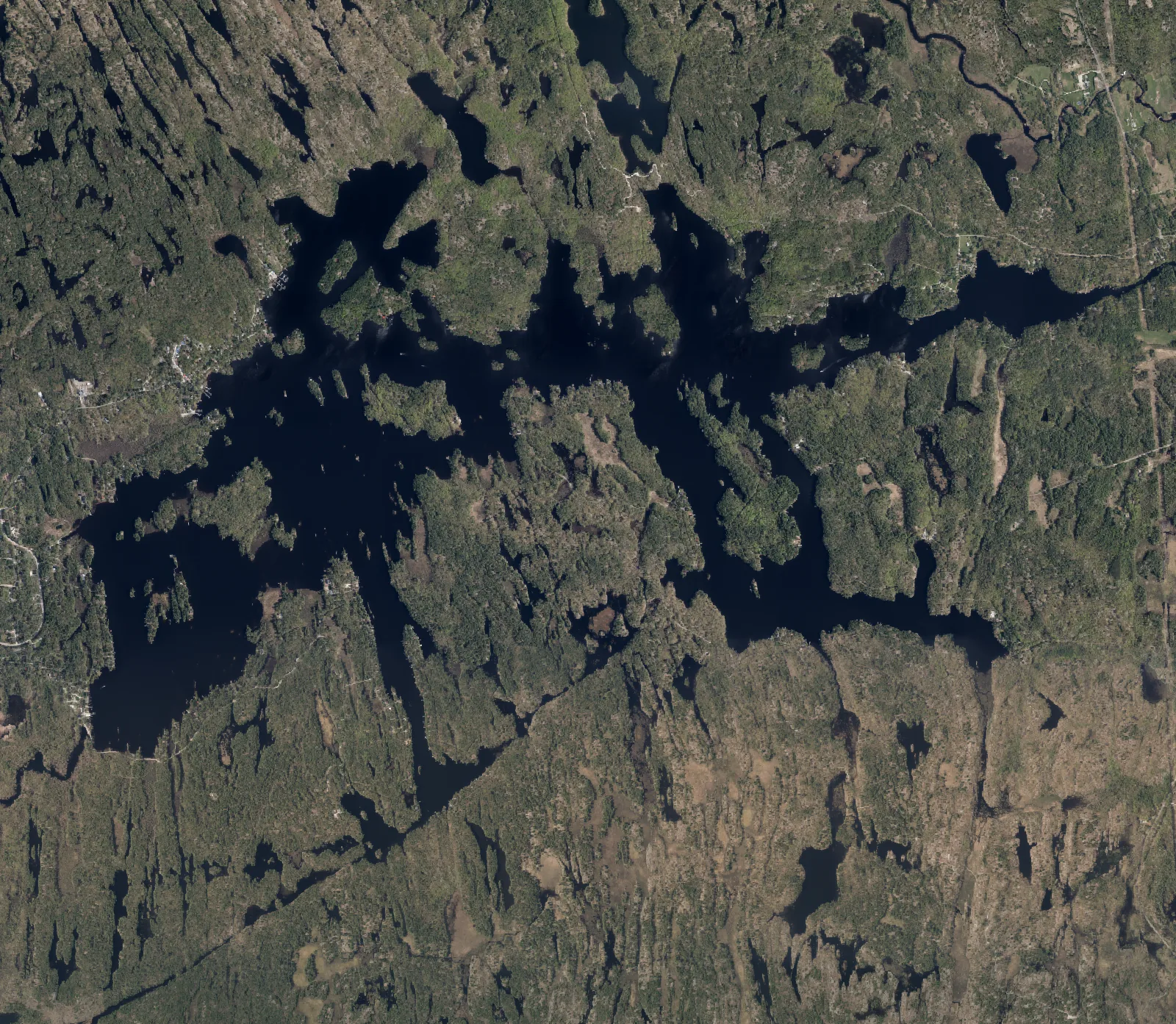 Aerial photograph of Kahshe Lake.