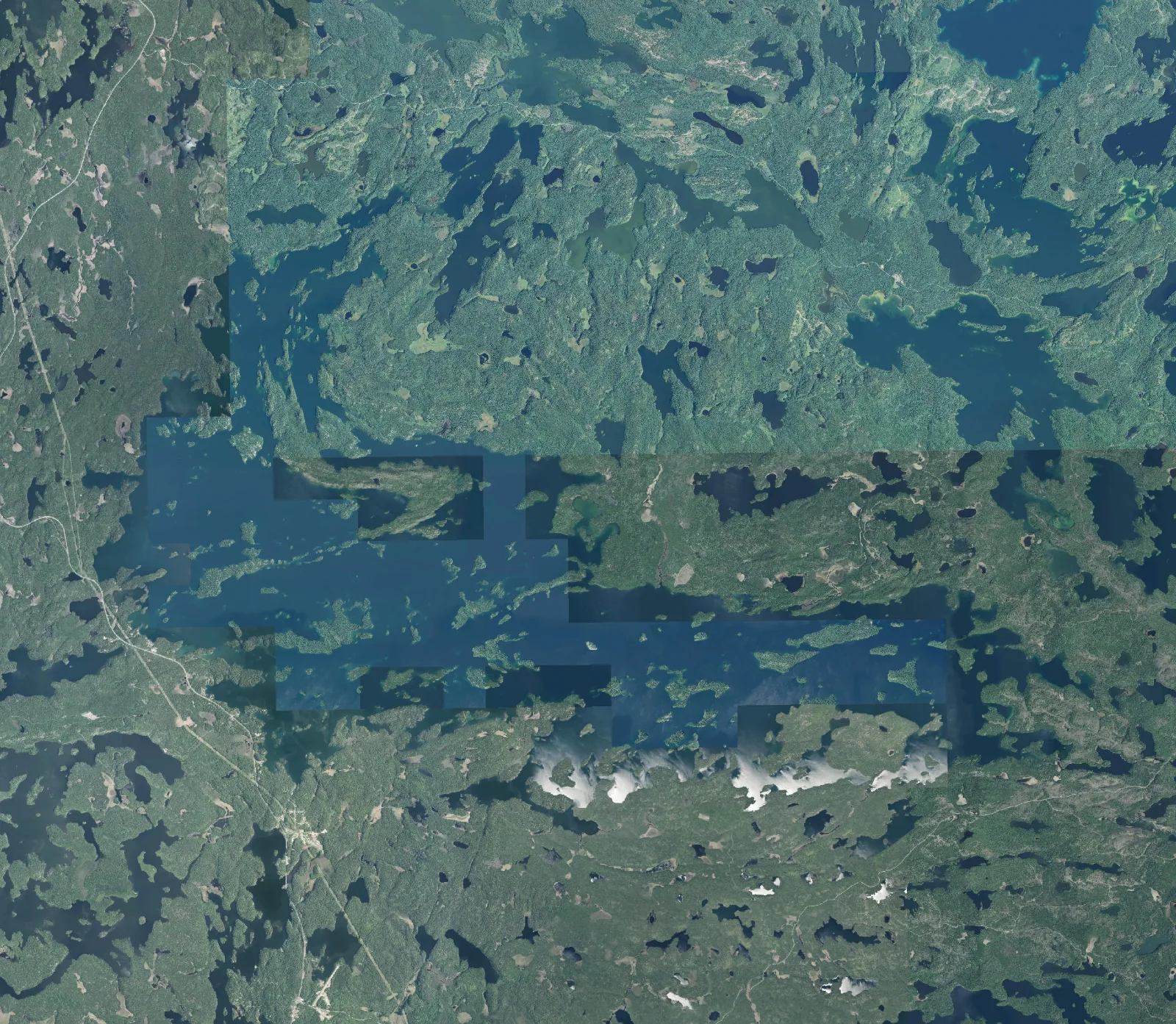Aerial photograph of Kakagi Lake.