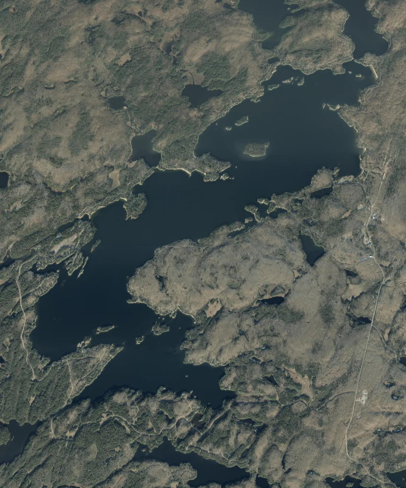 Aerial photograph of Kennisis Lake.