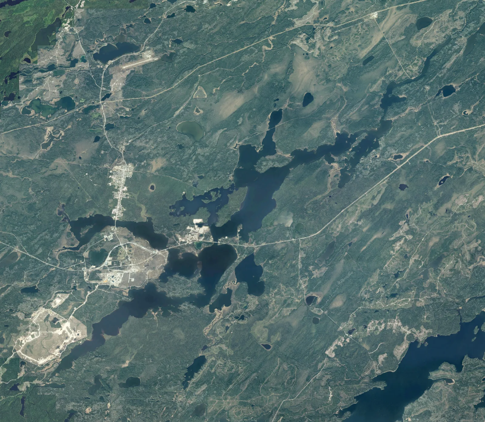 Aerial photograph of Kenogamisis Lake.
