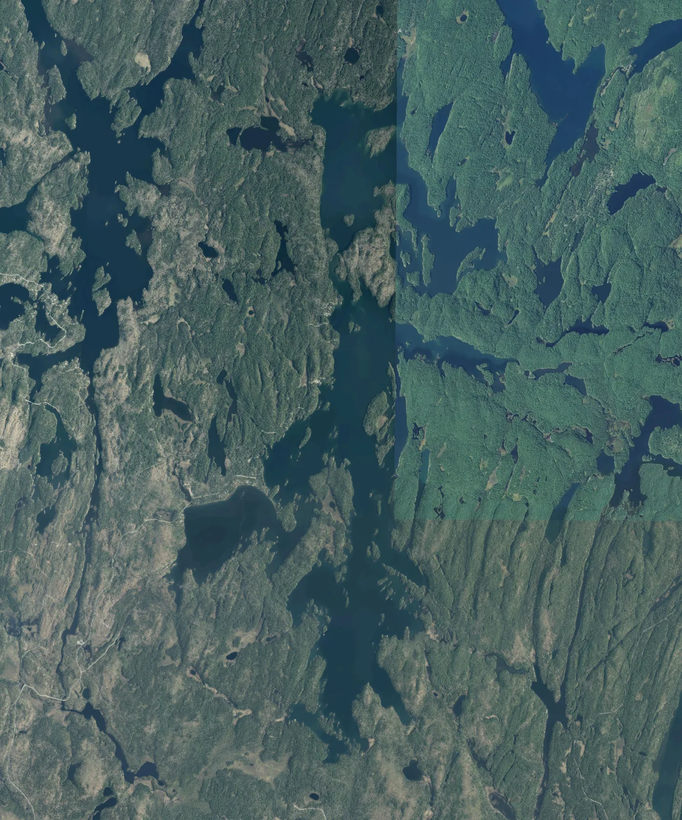 Aerial photograph of Kukagami Lake.