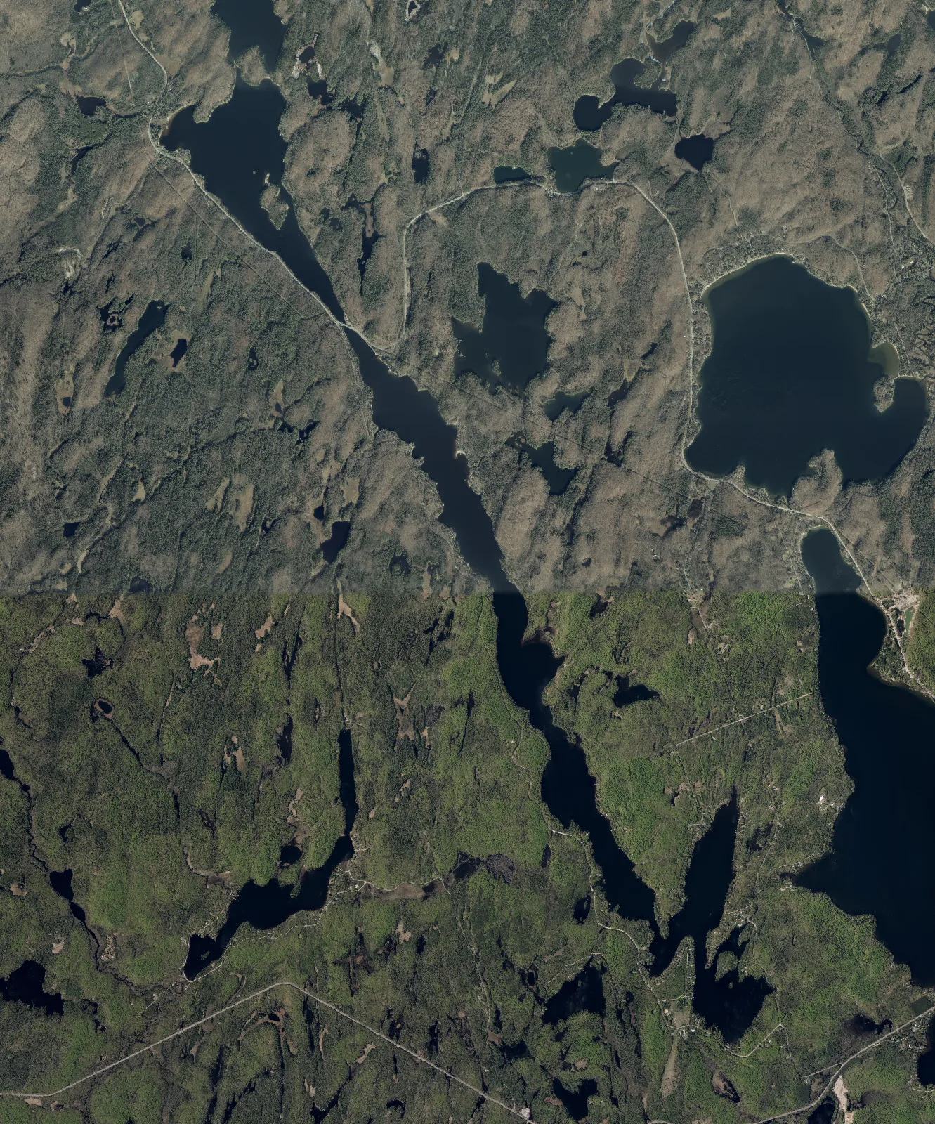 Aerial photograph of Kushog Lake.