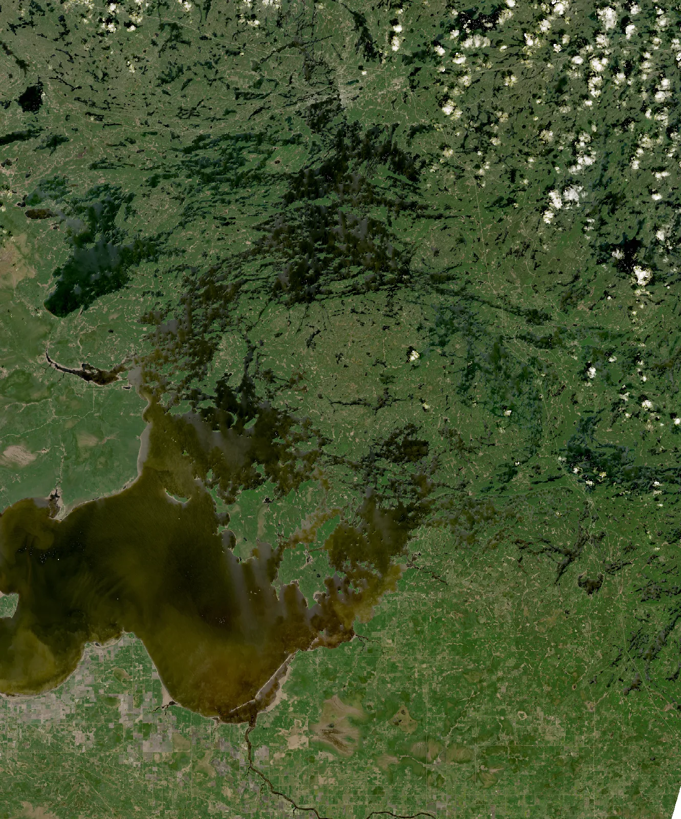 Satellite photograph of Lake of the Woods.