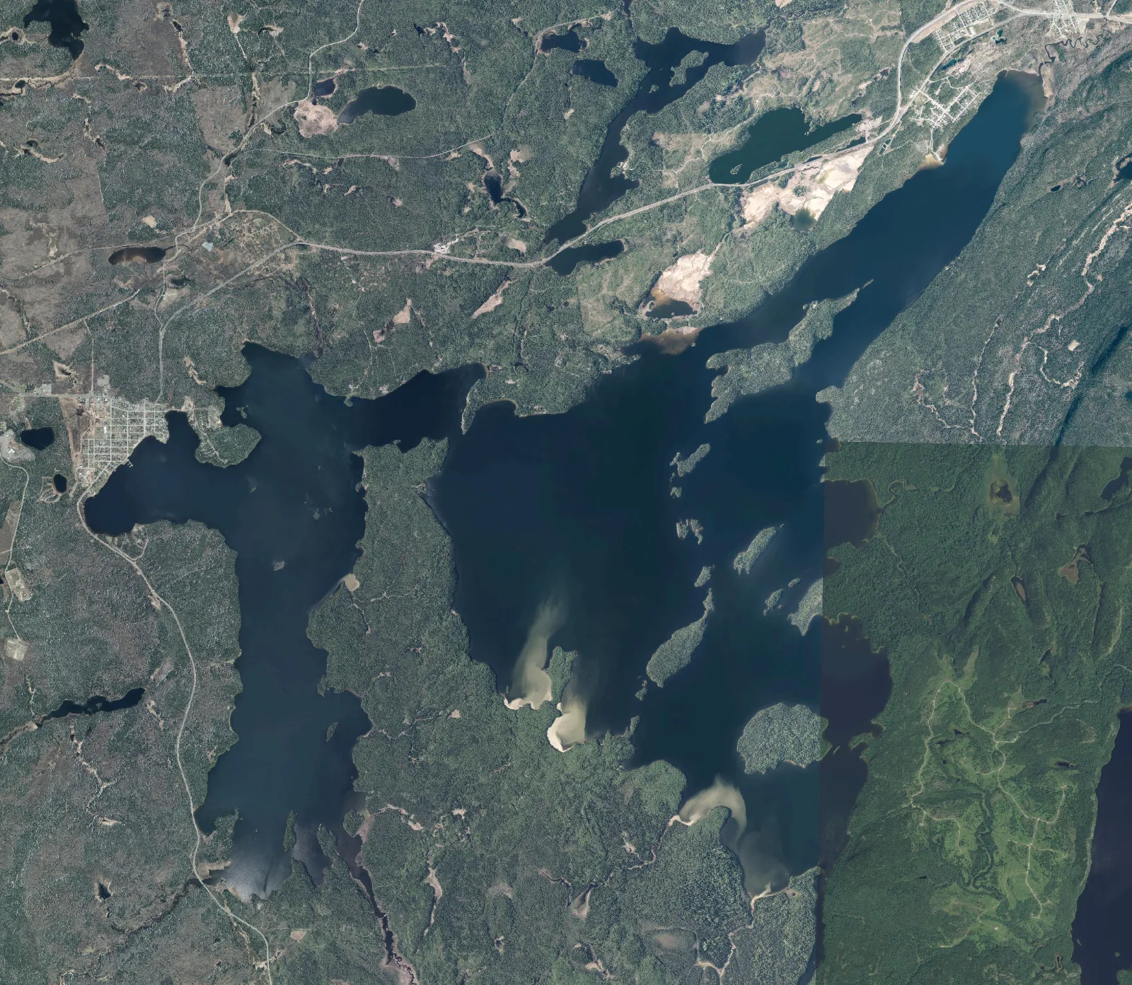 Aerial photograph of Larder Lake.