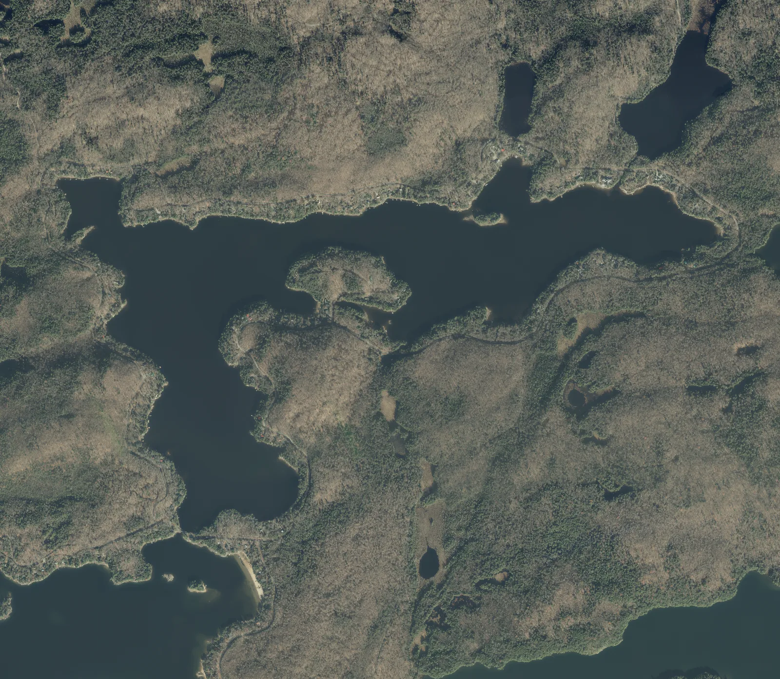 Aerial photograph of Little Kennisis Lake.