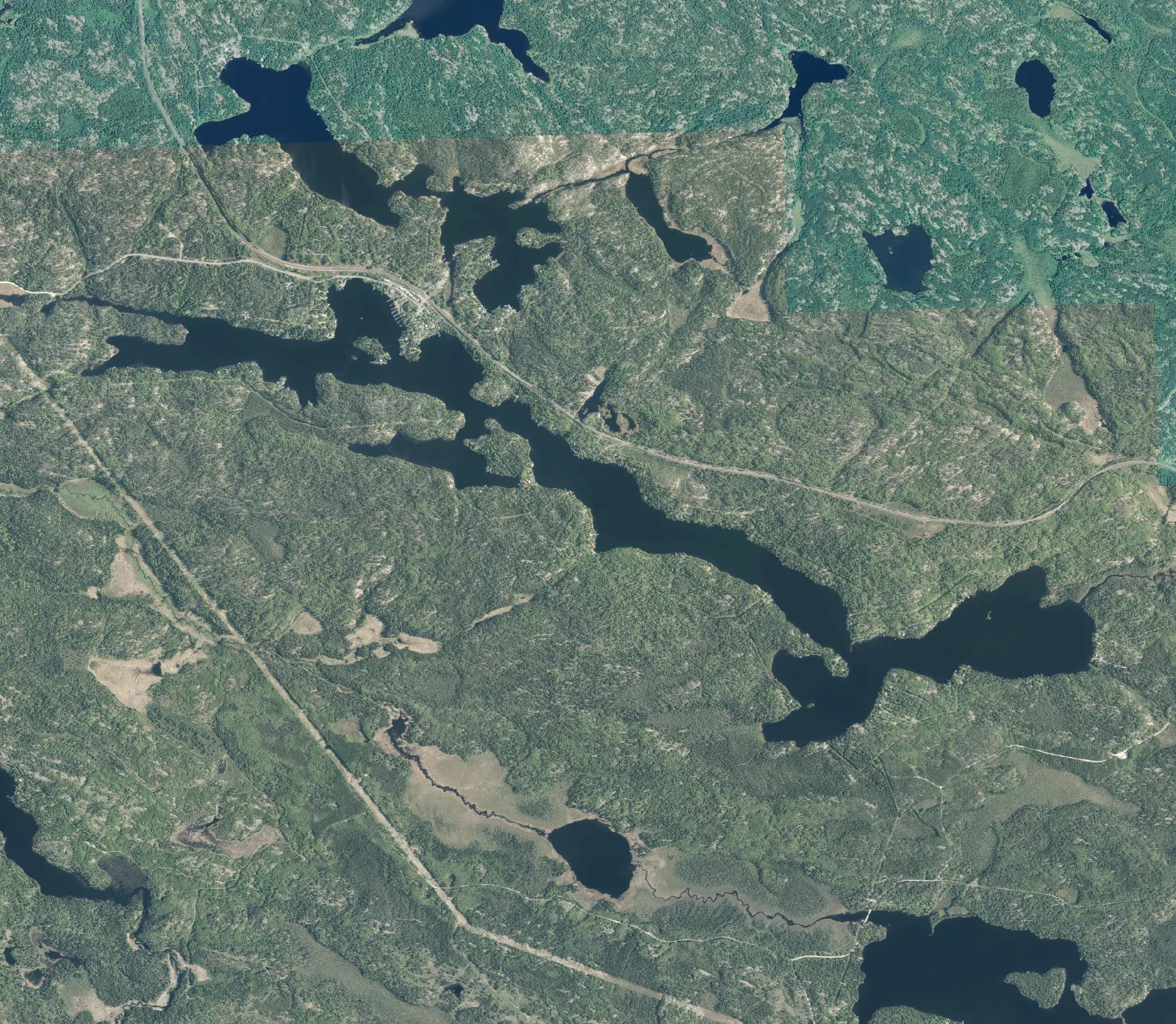 Aerial photograph of Longpine Lake.