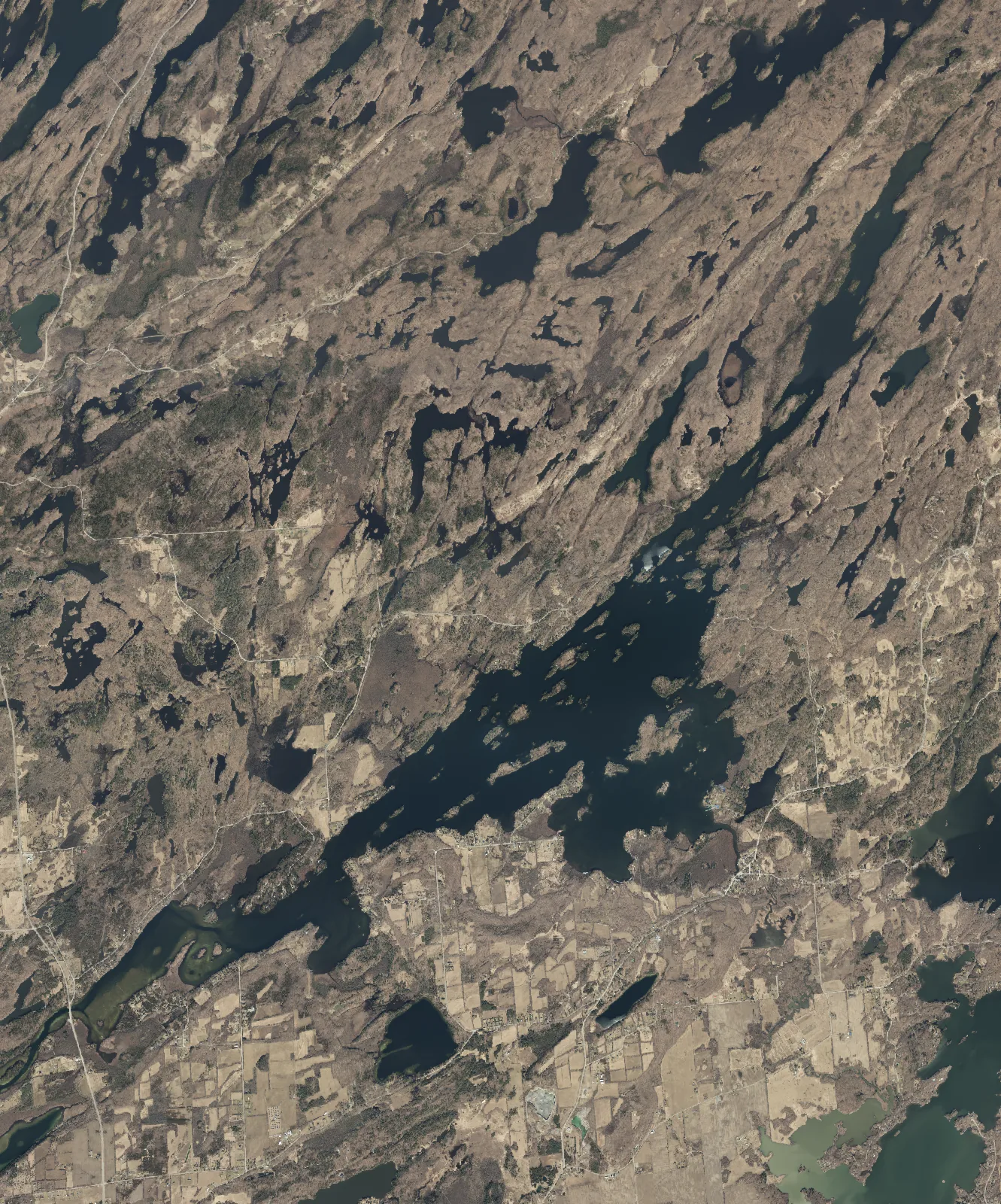 Aerial photograph of Loughborough Lake.