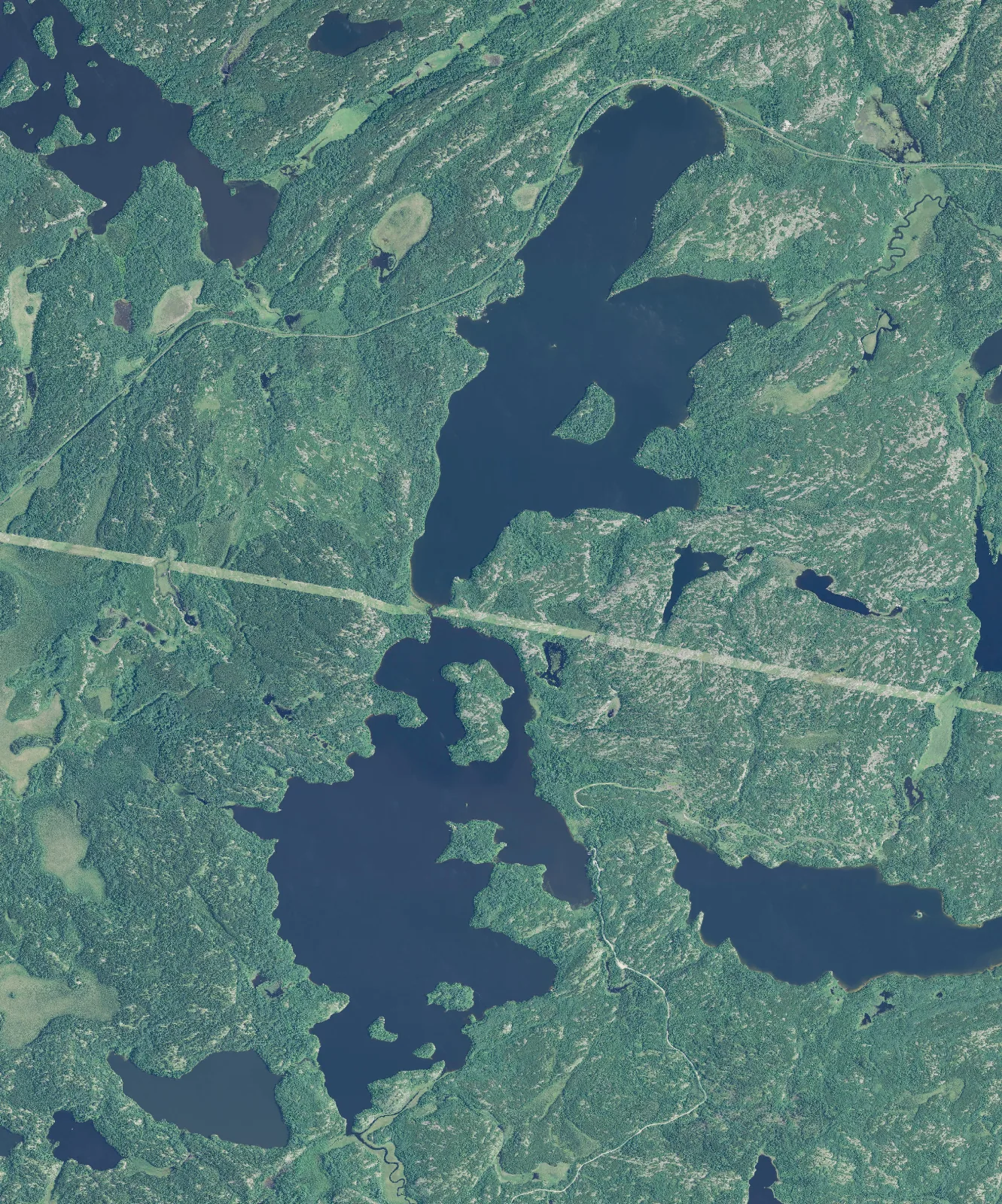 Aerial photograph of Malachi Lake.