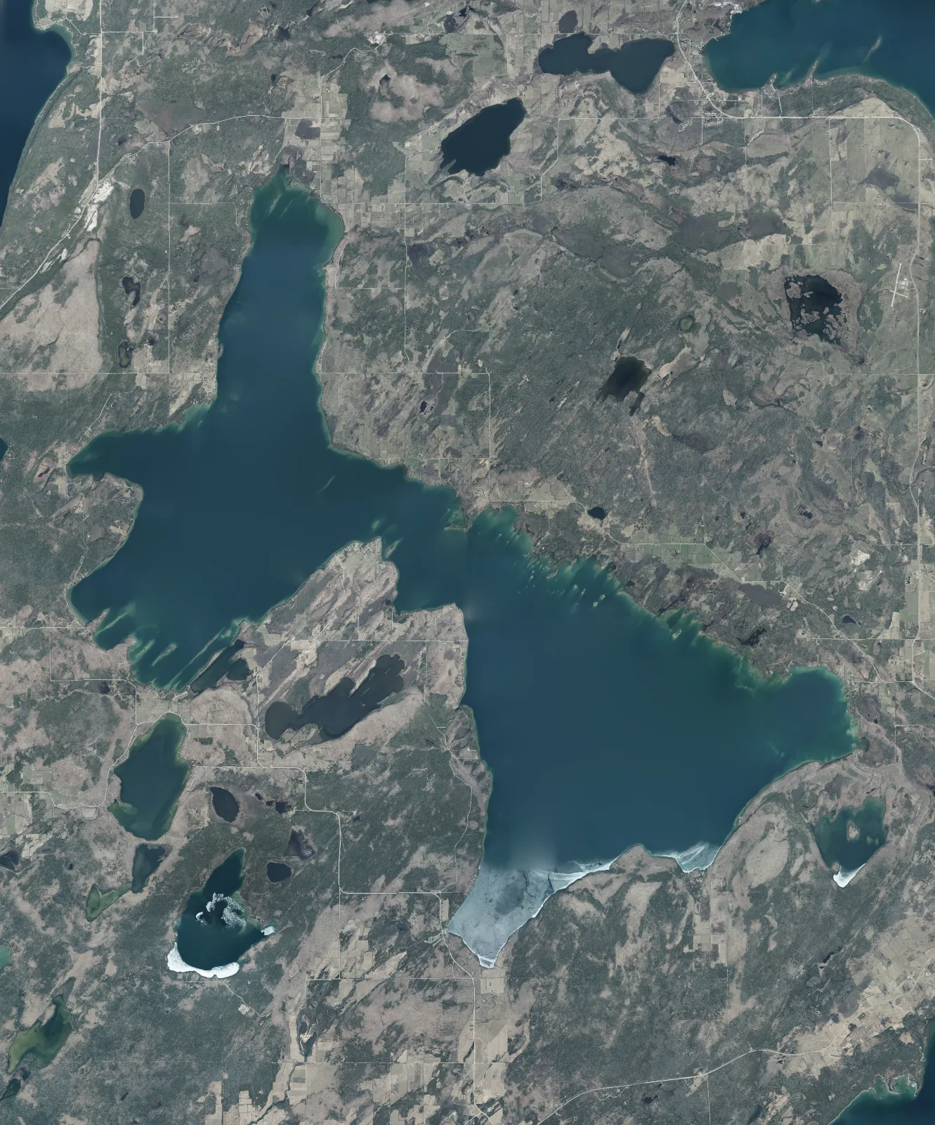 Aerial photograph of Lake Manitou.