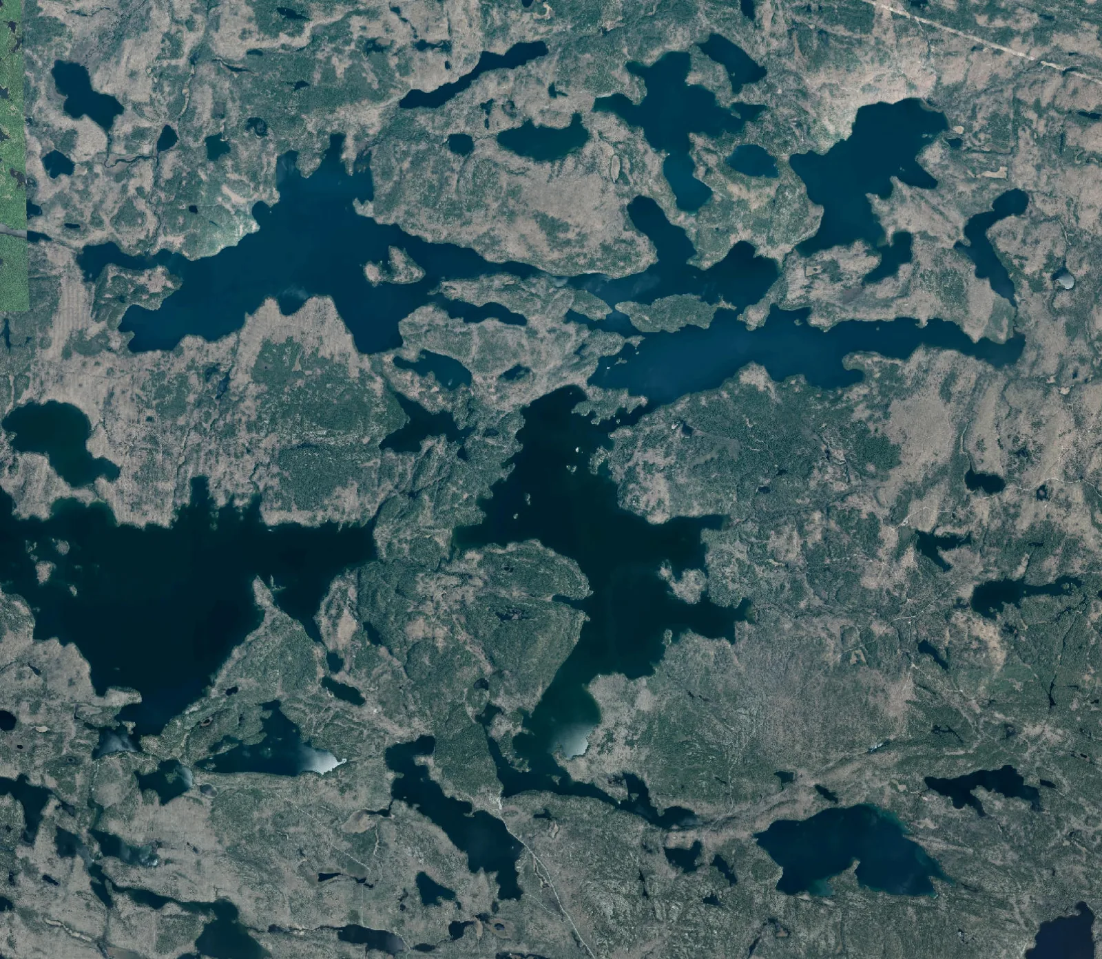 Aerial photograph of Matinenda Lake.
