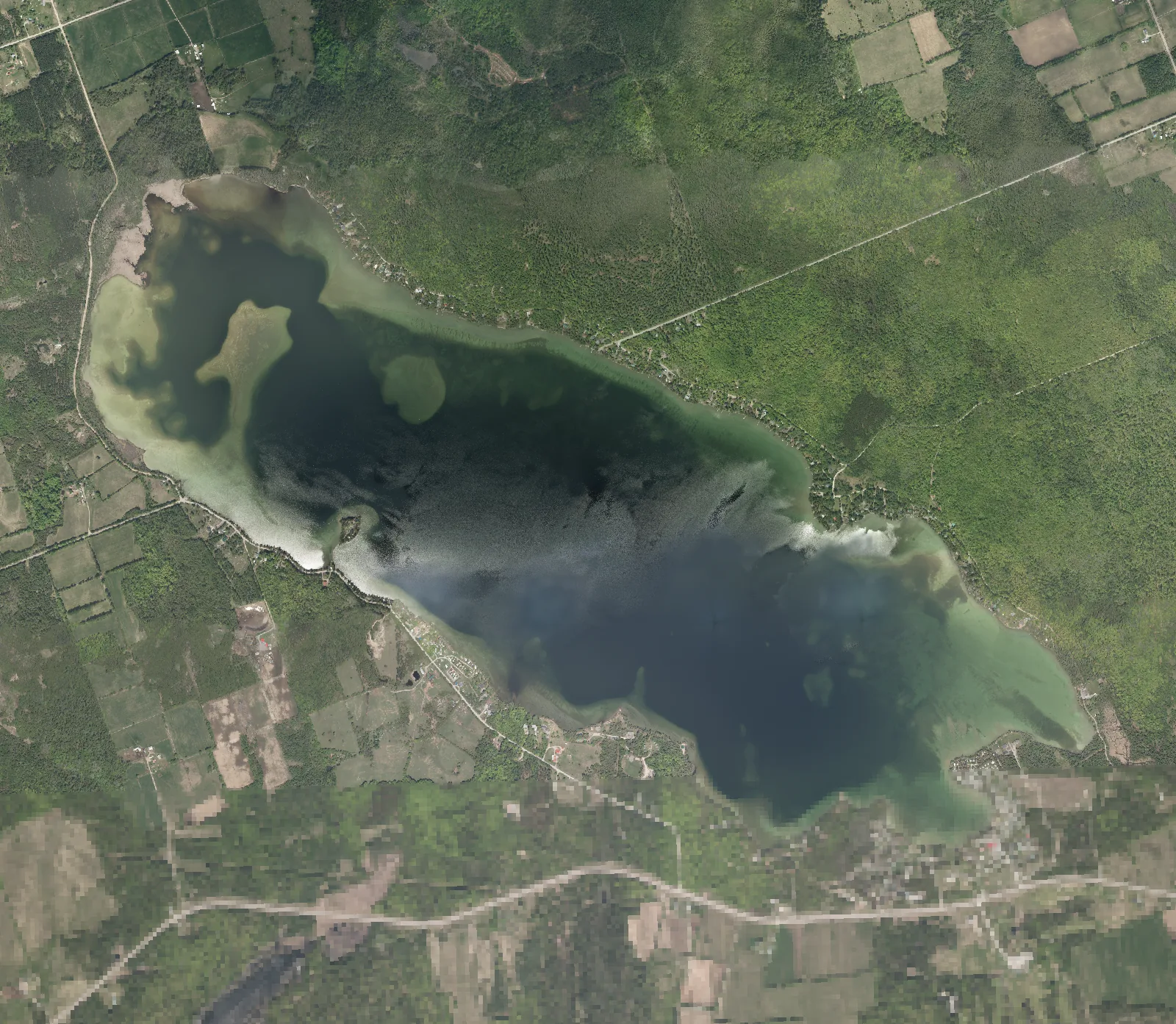Aerial photograph of Mink Lake.