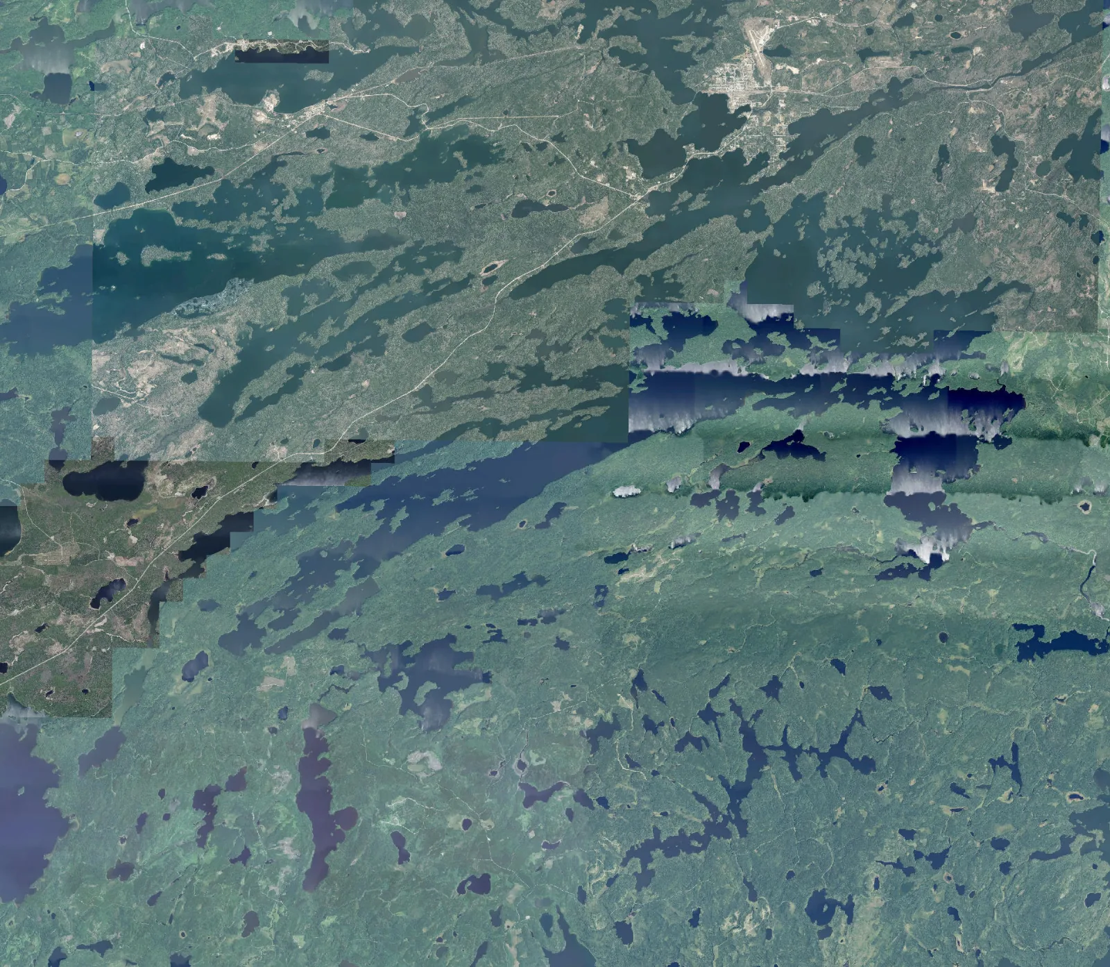 Aerial photograph of Minnitaki Lake.