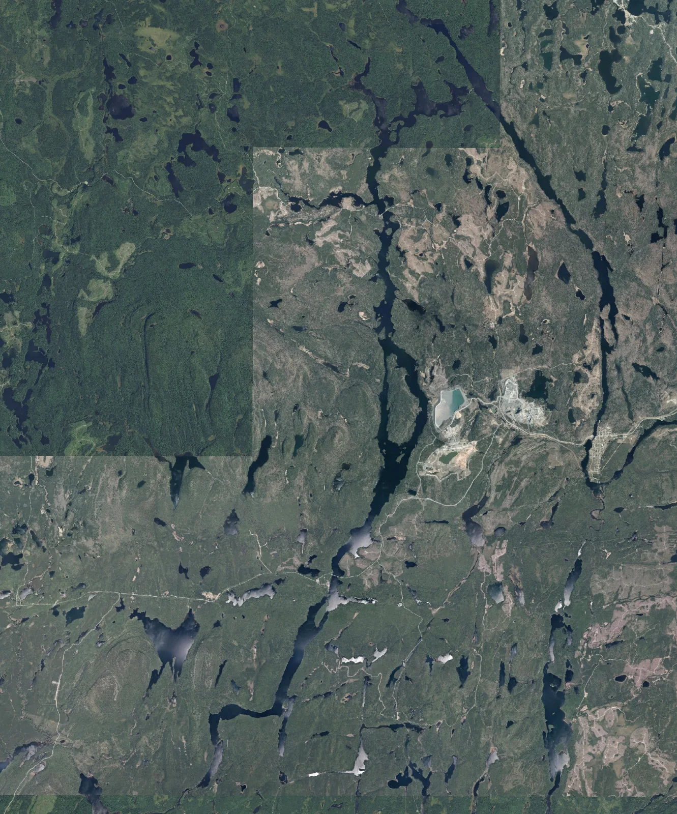 Aerial photograph of Mistinikon Lake.
