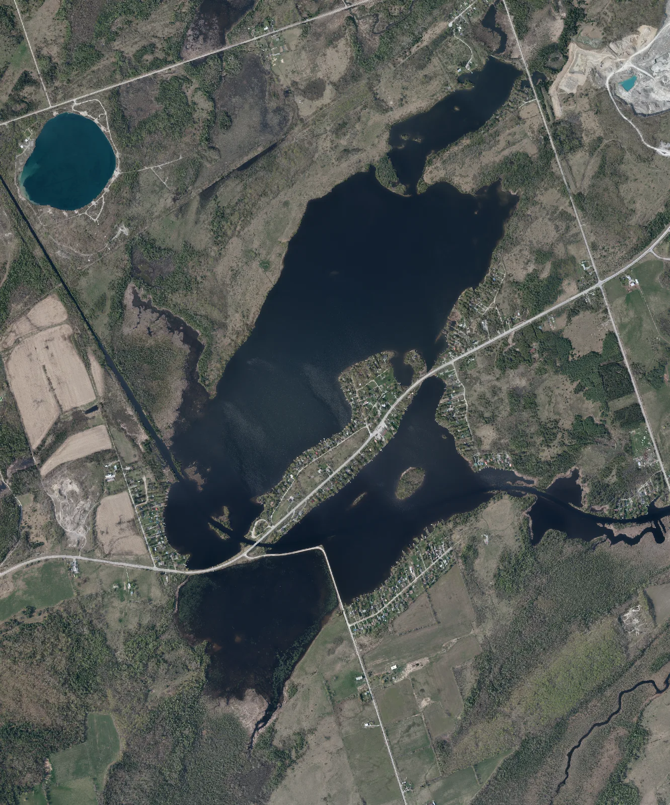 Aerial photograph of Mitchell Lake.