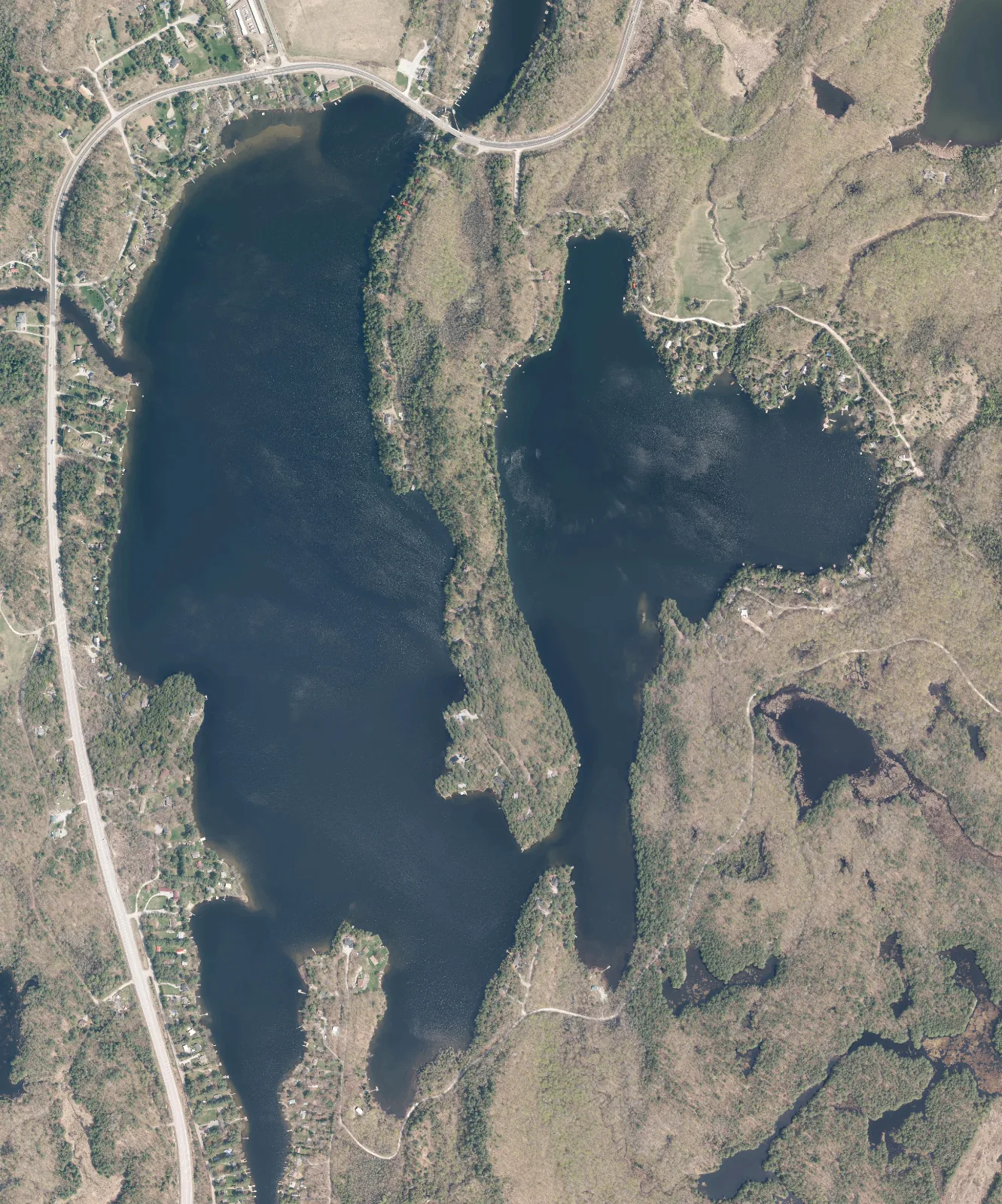 Aerial photograph of Moore Lake.