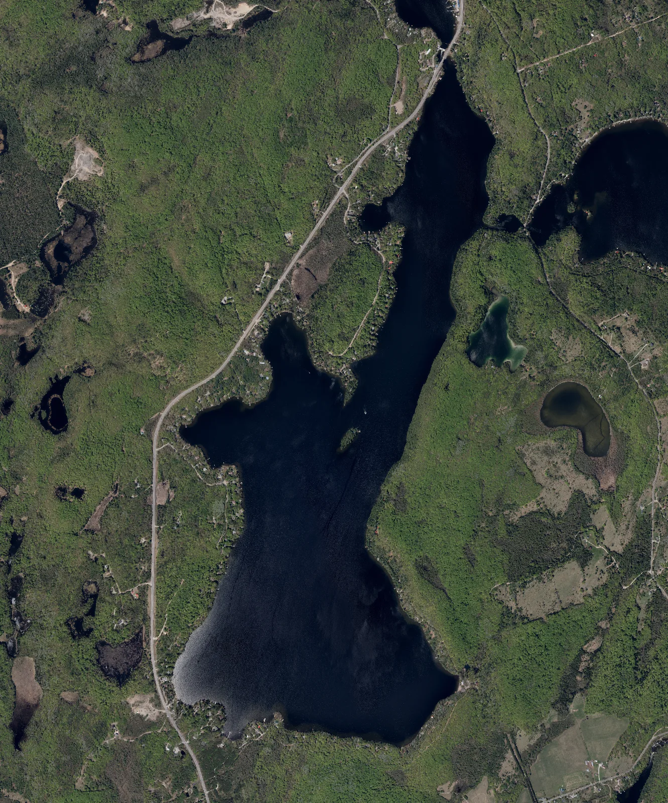 Aerial photograph of Mountain Lake.