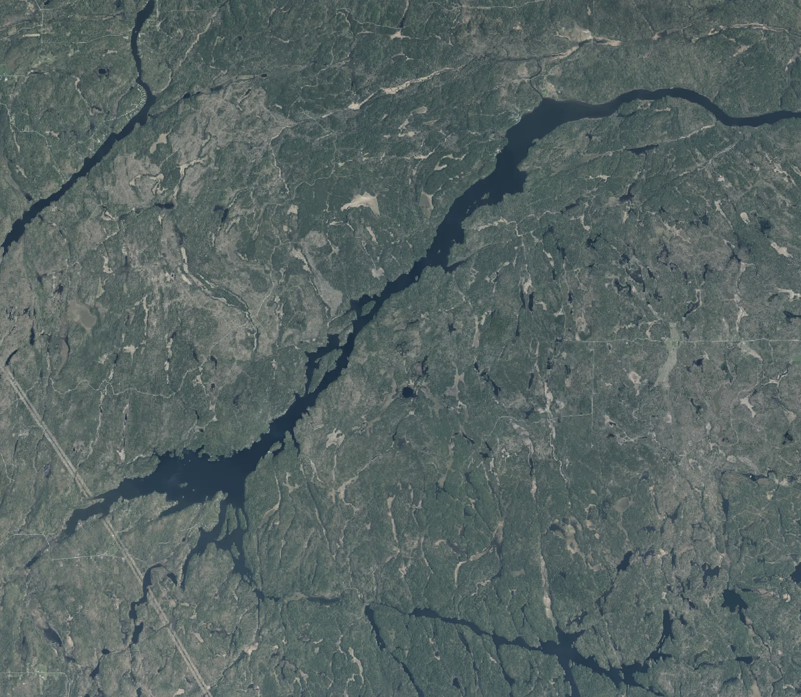 Aerial photograph of Nepewassi Lake.