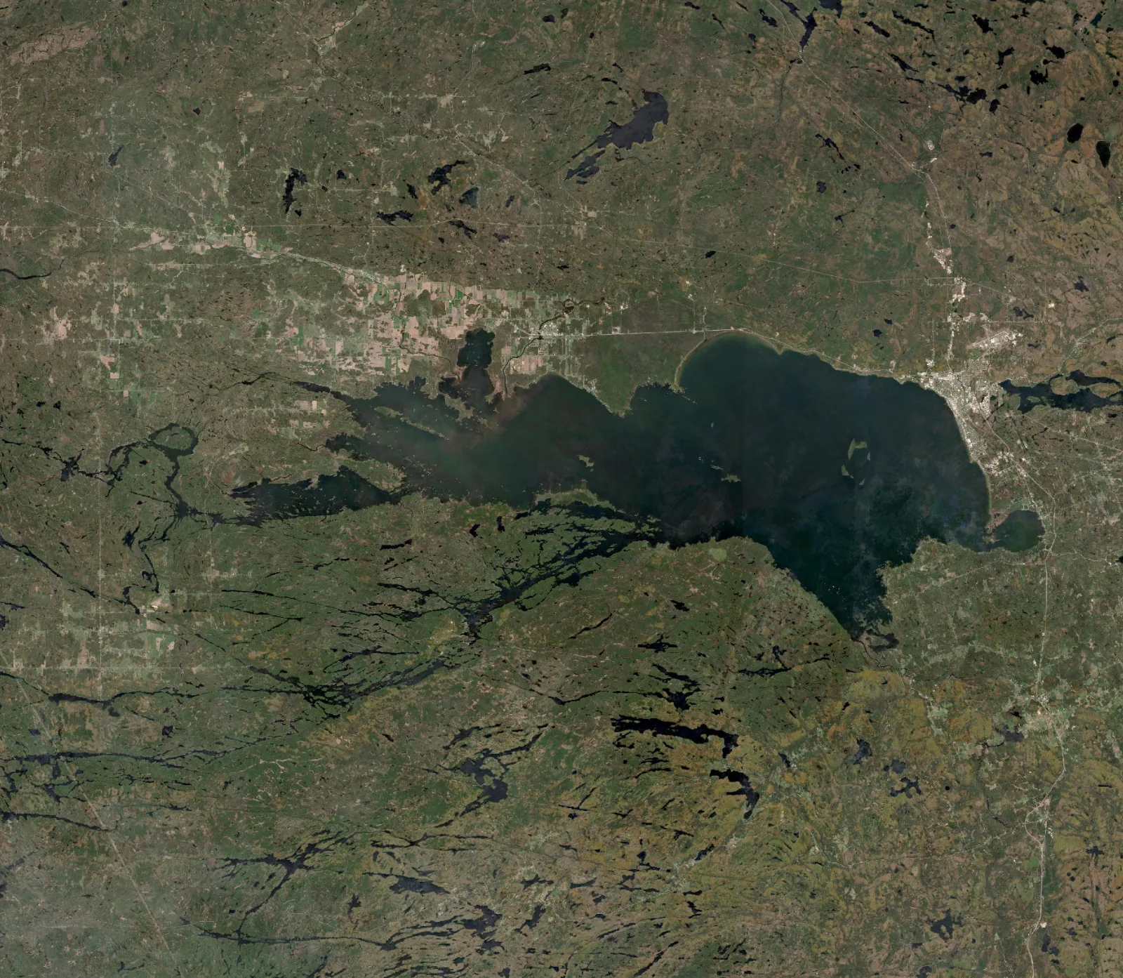 Aerial photograph of Lake Nipissing.