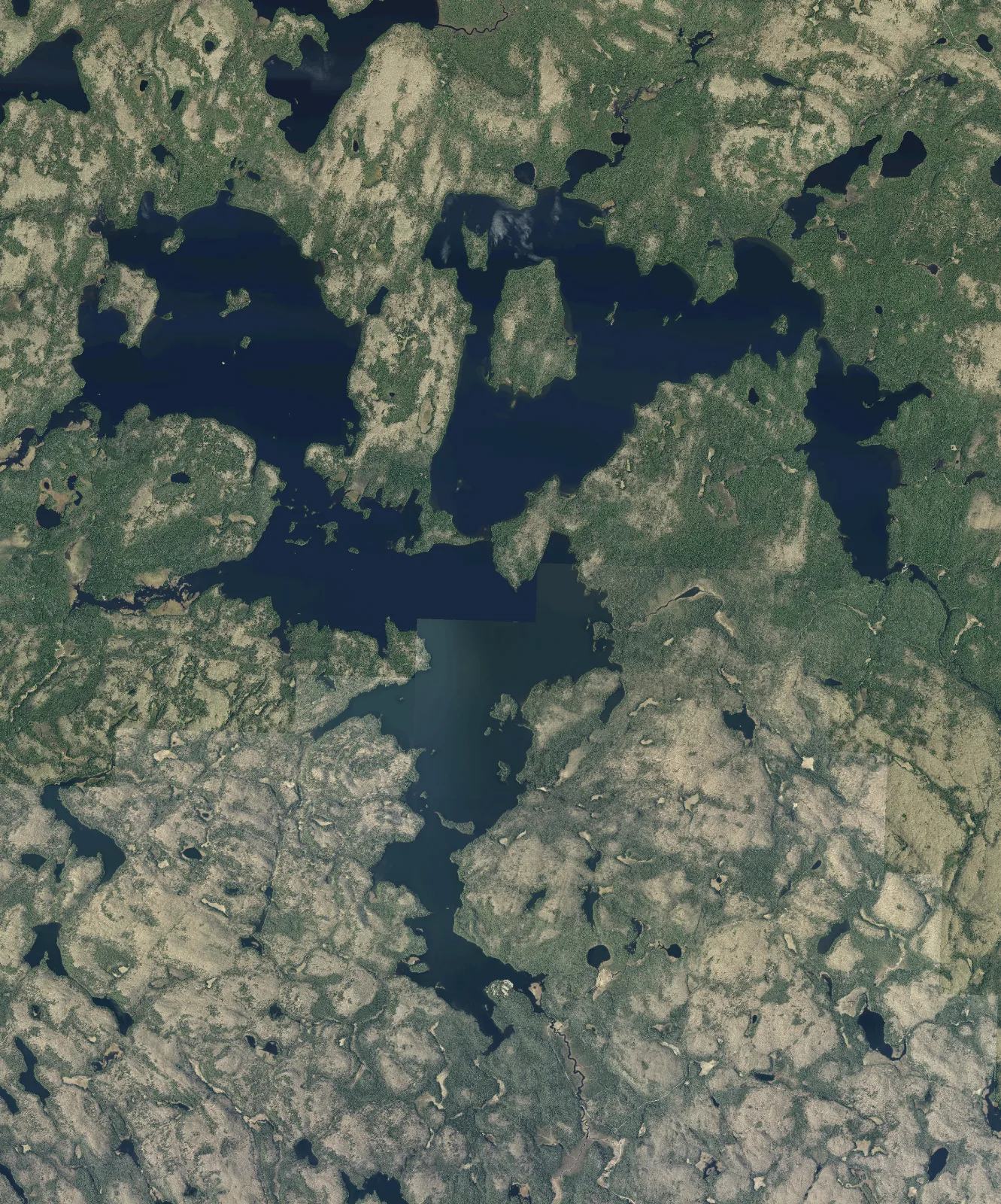 Aerial photograph of Lake Opeongo.