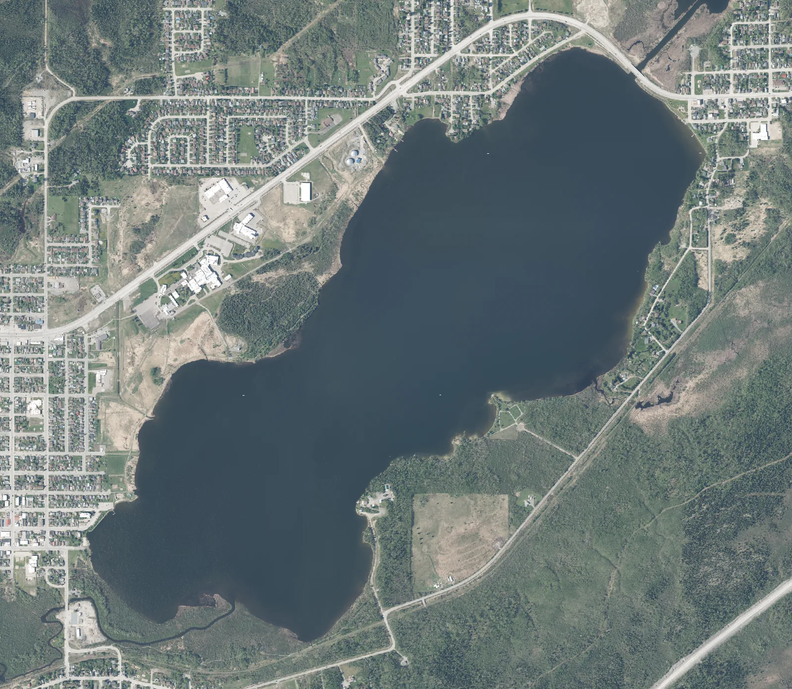 Aerial photograph of Porcupine Lake.
