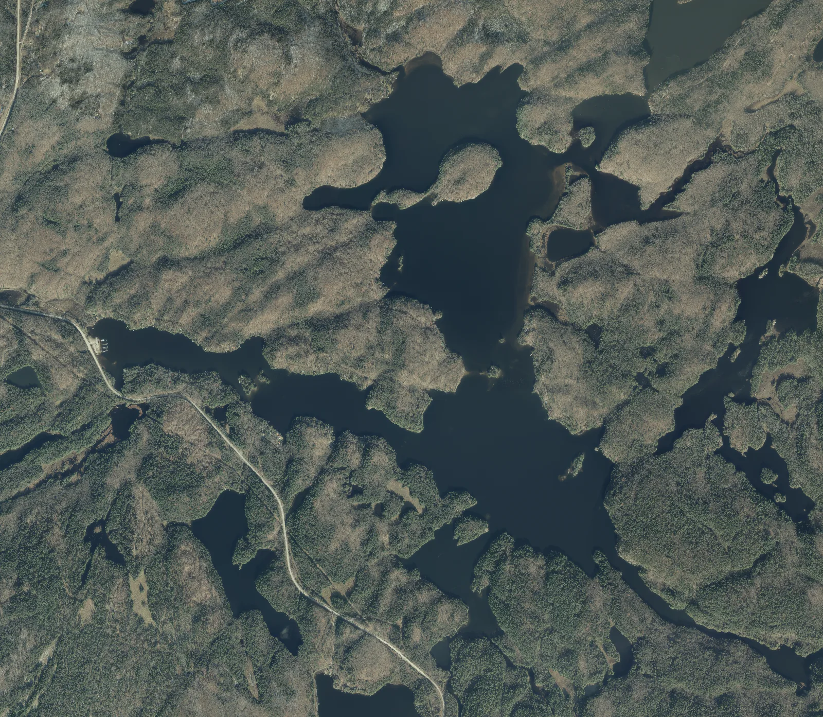 Aerial photograph of Raven Lake.