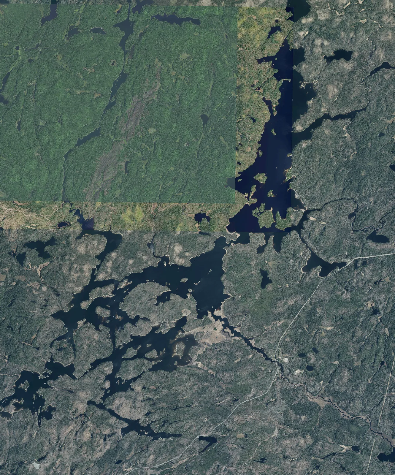 Aerial photograph of Red Cedar Lake.