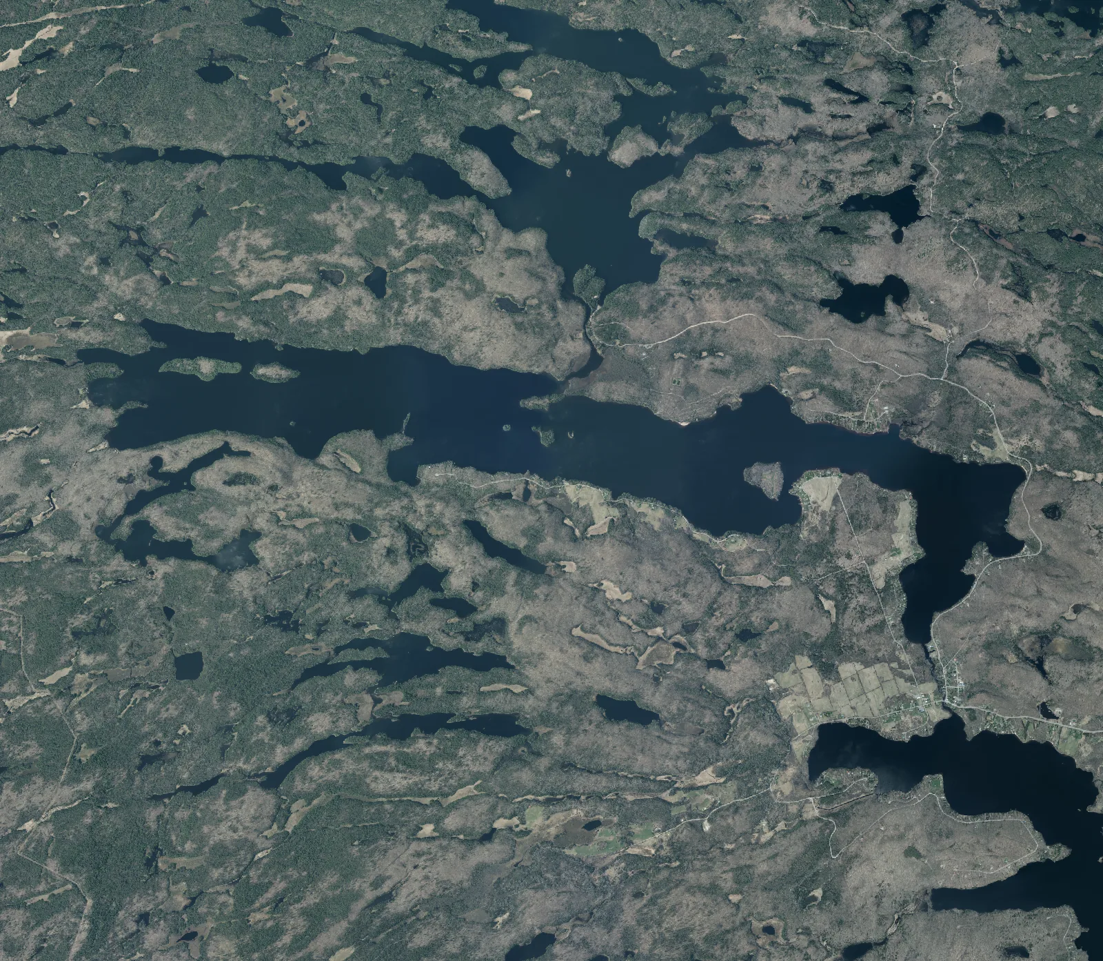 Aerial photograph of Restoule Lake.