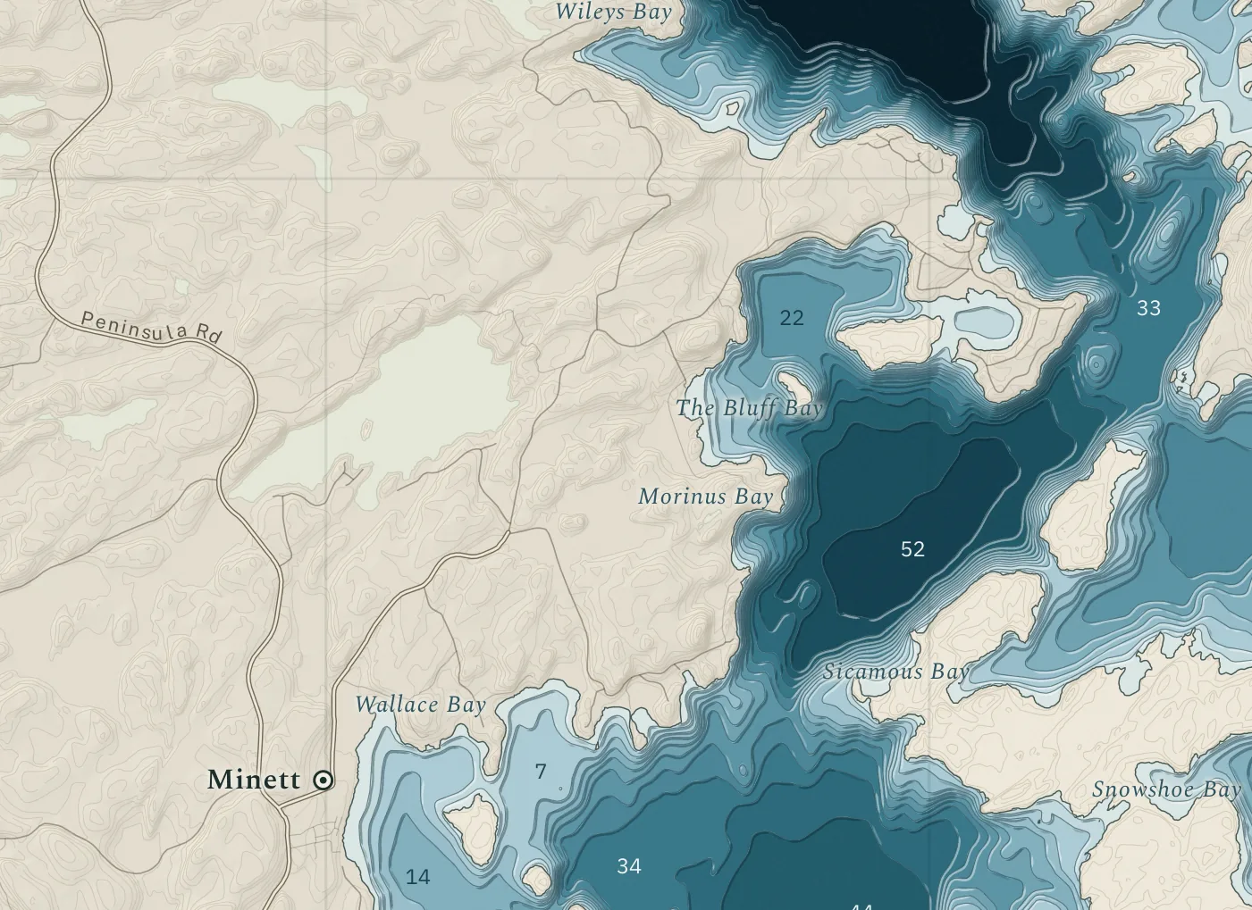 A detail of the Lake Rosseau sheet