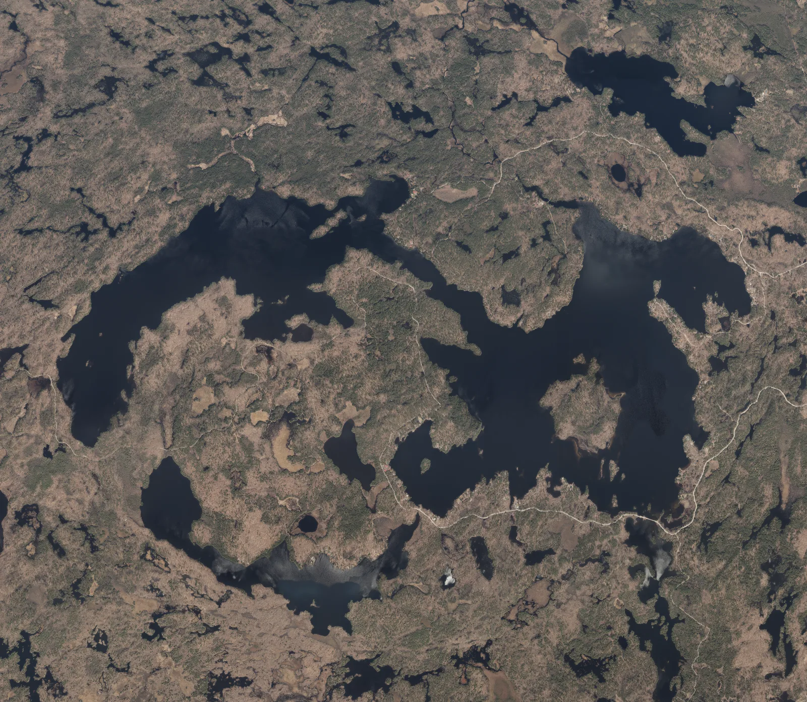Aerial photograph of Skootamatta Lake.