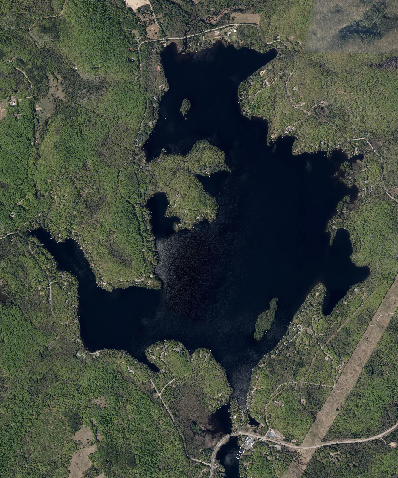 Aerial photograph of Soyers Lake.