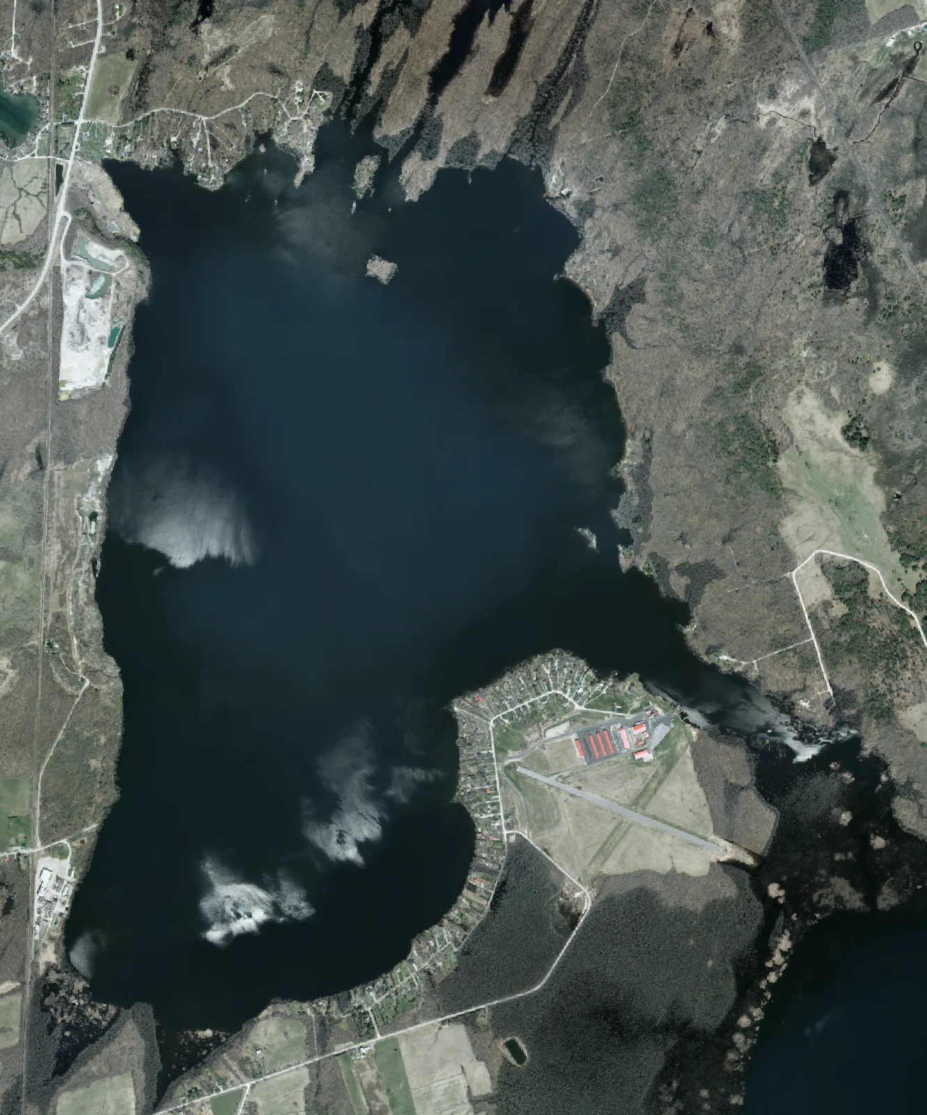 Aerial photograph of Lake St. John.