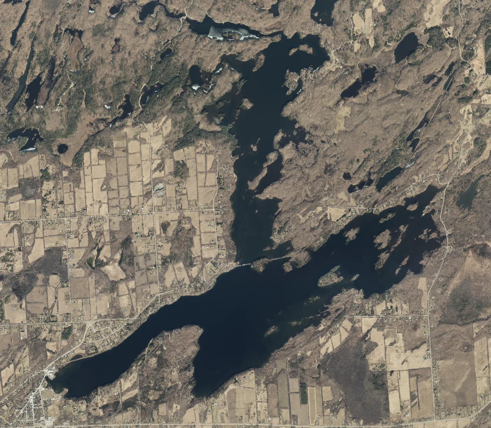 Aerial photograph of Sydenham Lake.
