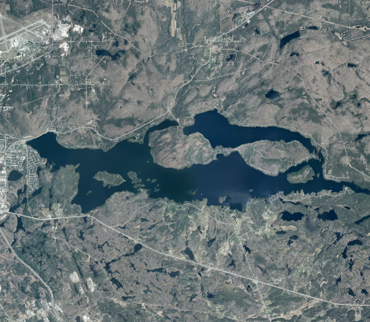 Aerial photograph of Trout Lake.